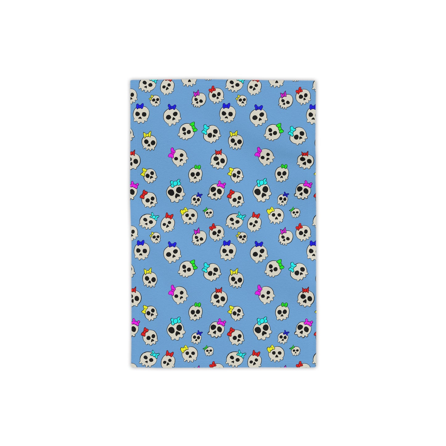 Delightfully Cute Skulls - Light Blue - Beach Towels