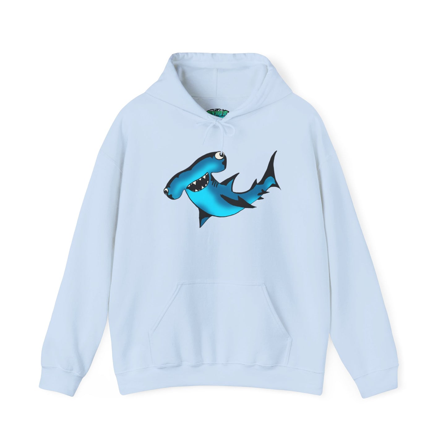 Harley Hammerhead Shark Design Unisex Hooded Sweatshirt, Funny Gift for Ocean Lovers, Casual Wear, Beach Days, Unique Apparel, Birthday Present