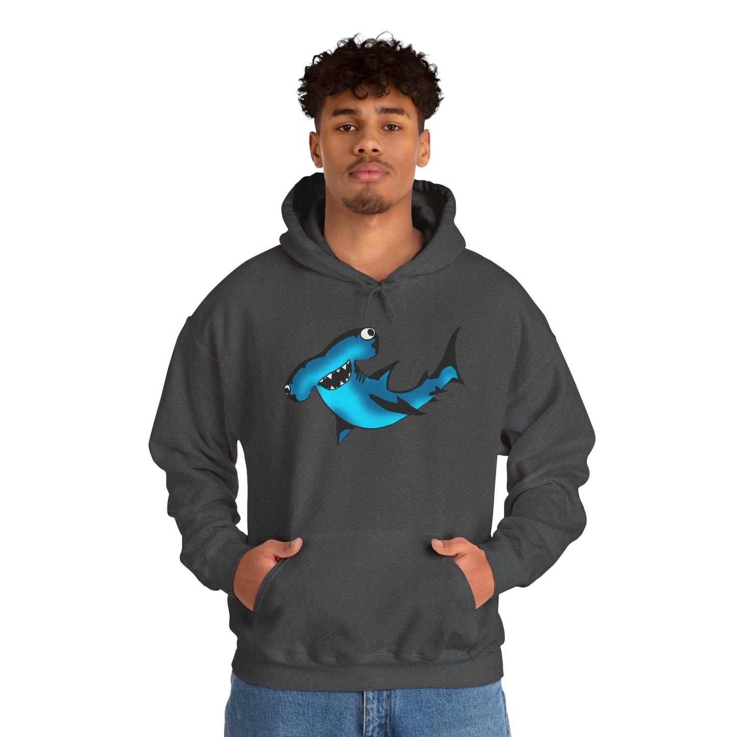 Harley Hammerhead Shark Design Unisex Hooded Sweatshirt, Funny Gift for Ocean Lovers, Casual Wear, Beach Days, Unique Apparel, Birthday Present
