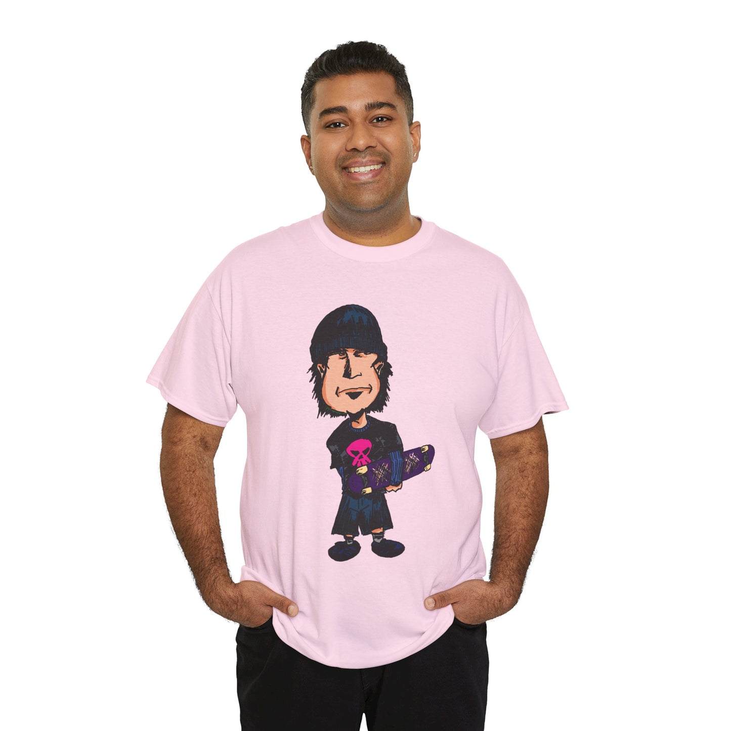 Rude Skater Dude - Skate Punk - Skater Kid Cartoon T‑Shirt — Cute Skateboarder Graphic Tee