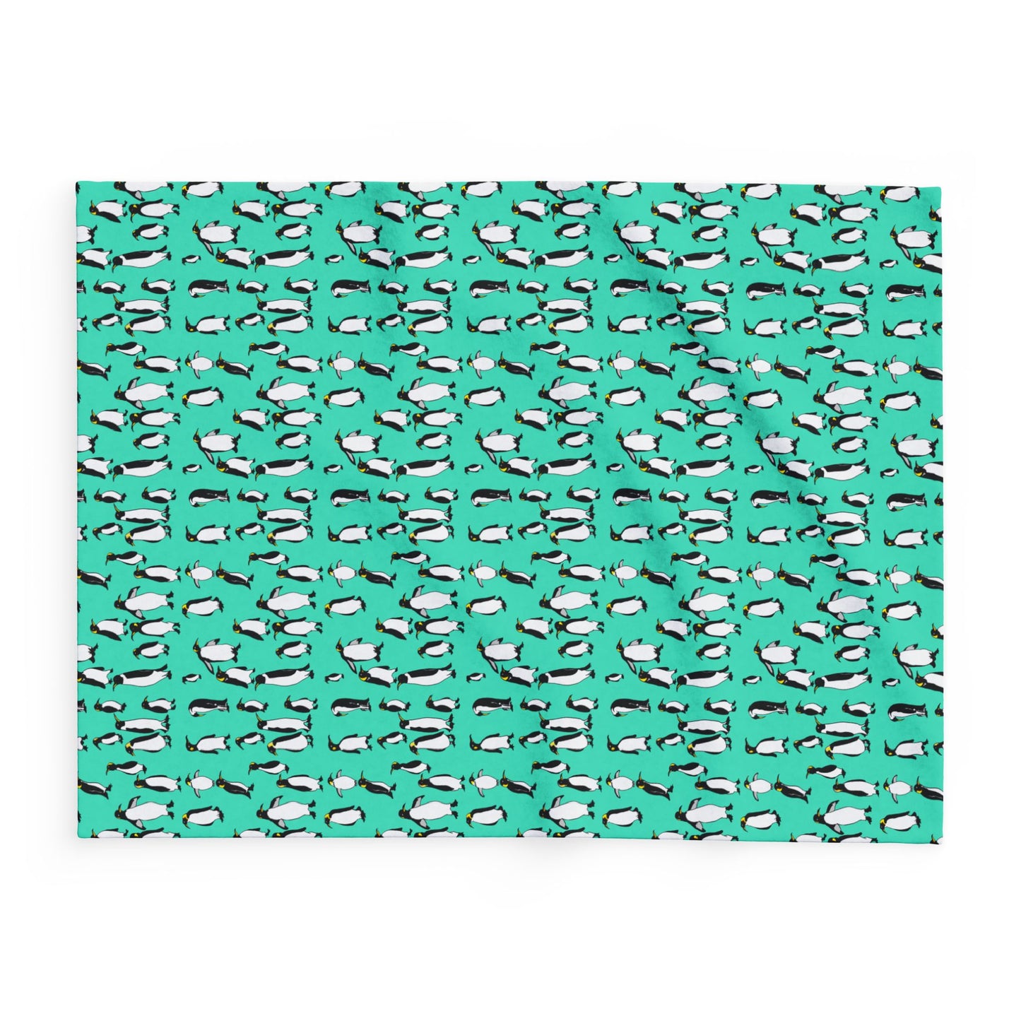 Rookery of Penguins - Teal - Arctic Fleece Blanket