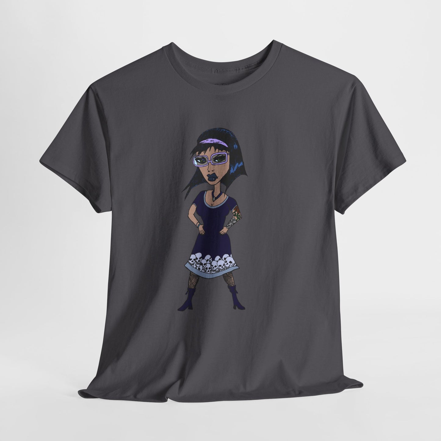 Gothic Doll T-Shirt — Retro Vampire Girl Graphic Tee