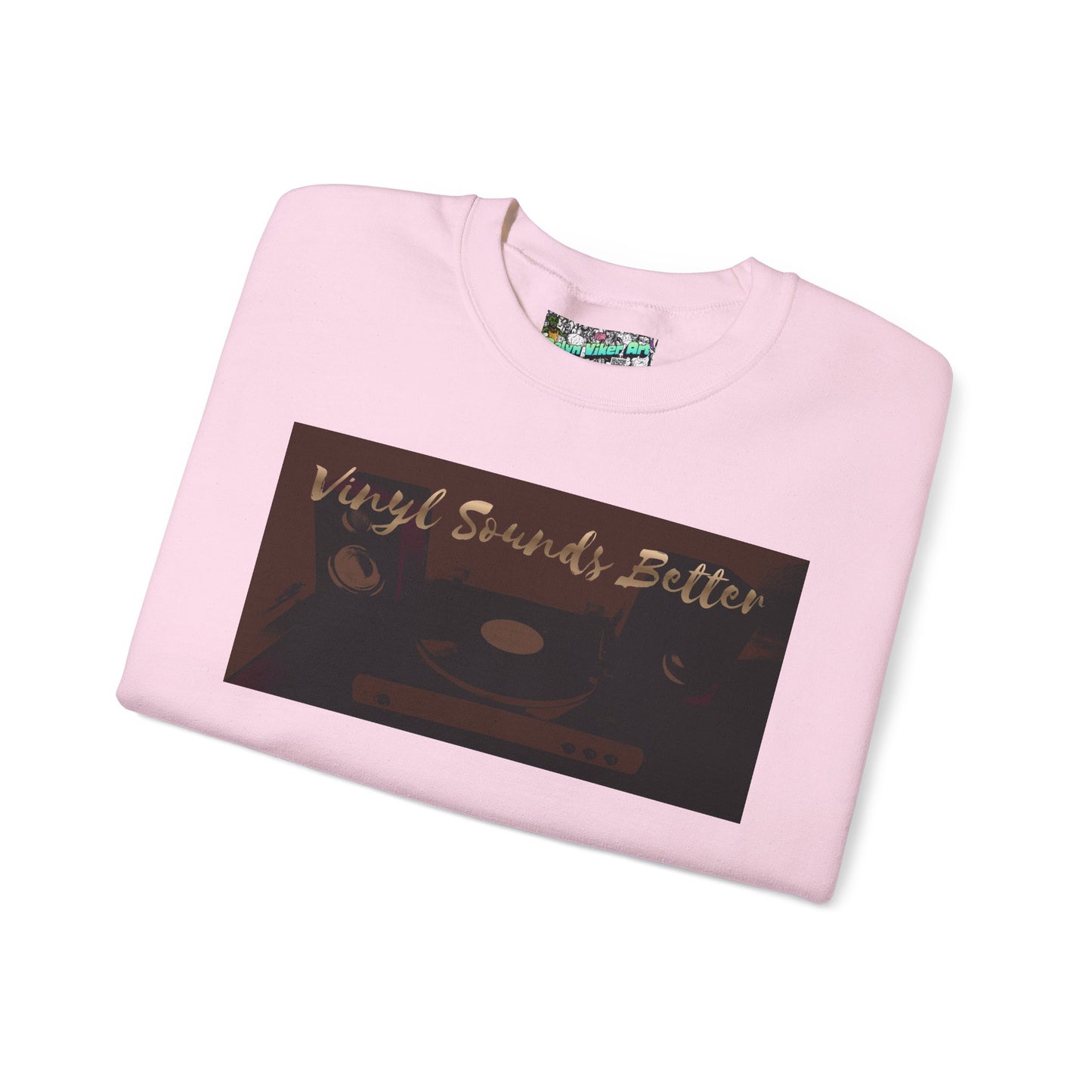 Crewneck Sweatshirt — "Vinyl Sounds Better" Retro Record Graphic