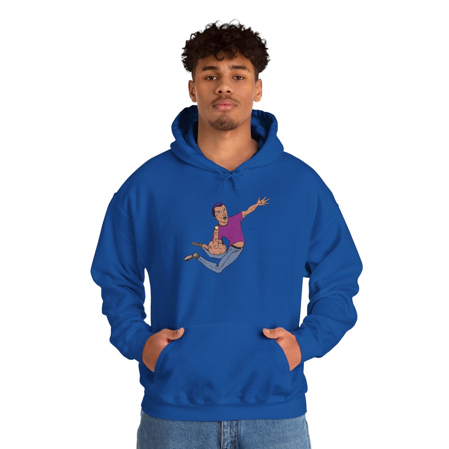 Funny Flying Eff Unisex Hooded Sweatshirt with Cartoon Design, Casual Hoodie, Gift for Friends, Birthday Gift, Loungewear