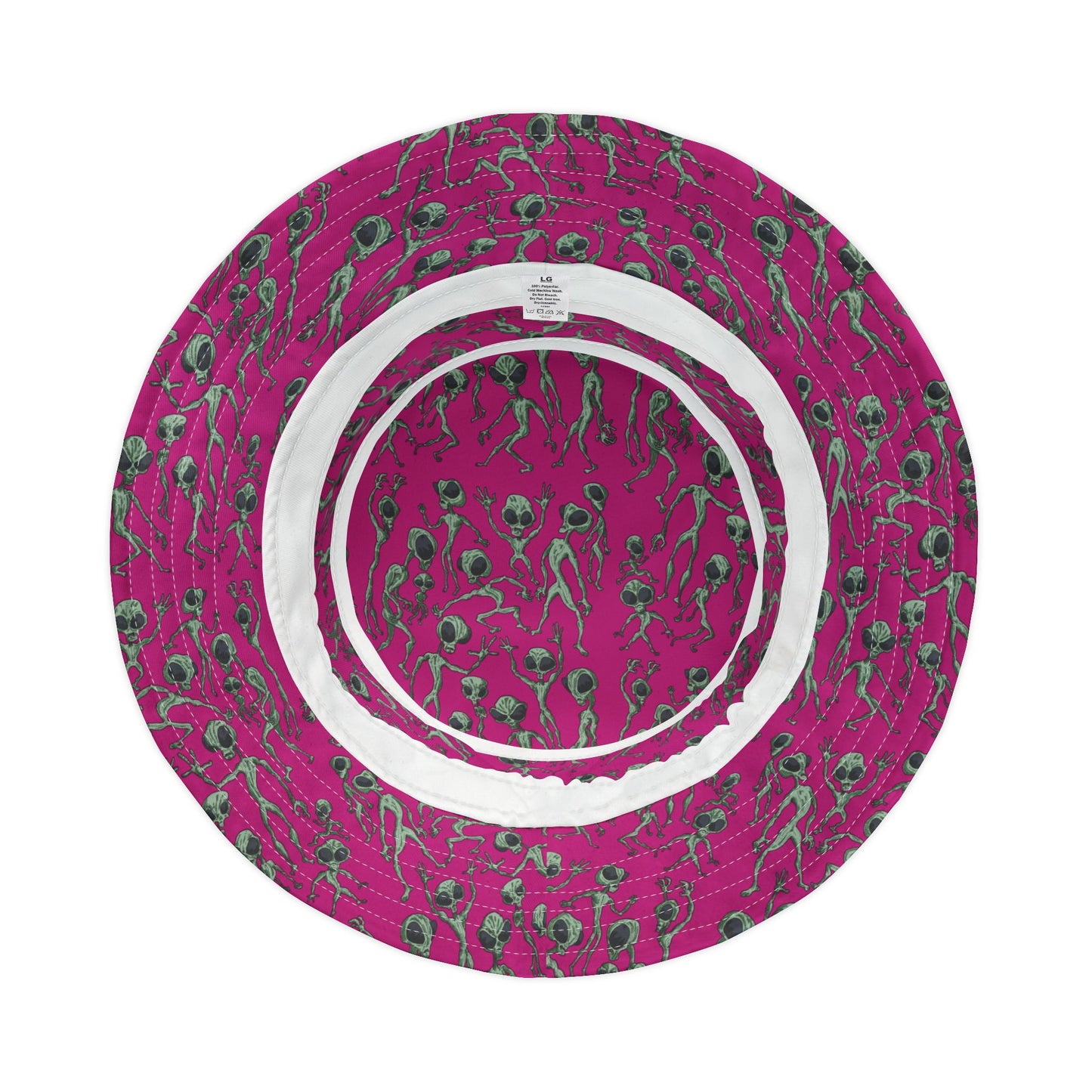 Vibrant Alien Dance Party Print Bucket Hat for Trendy Fashion Lovers, Unique Summer Accessory, Festival Gear, Fun Gift, Vacation Must-Have