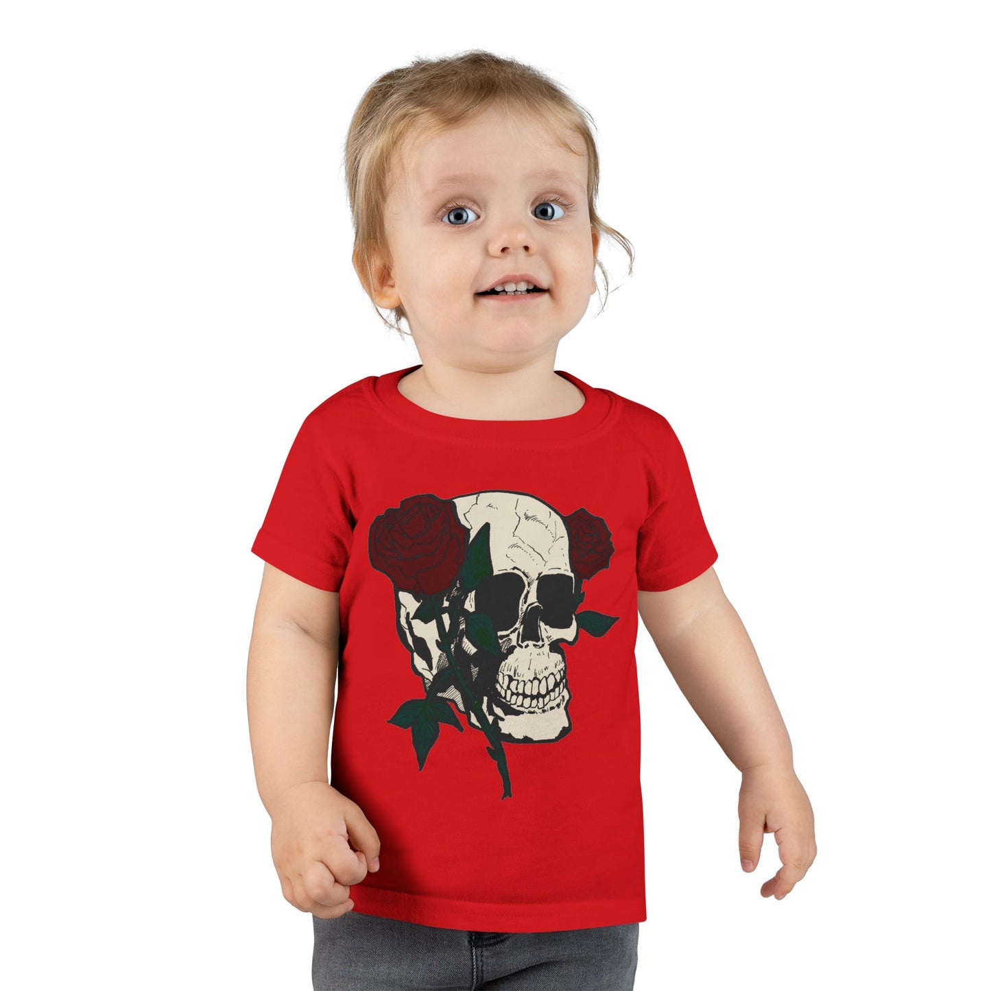Skull & Roses Toddler T-Shirt - Cute Gothic Style Clothing for Kids