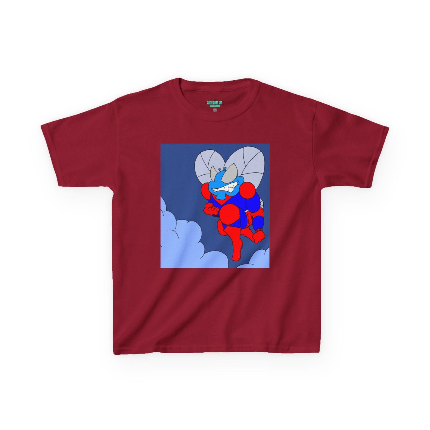 The Astounding Astro-Fly - Up in the Clouds - Kids Superhero Graphic Tee - Fun Cartoon Design for Playful Days