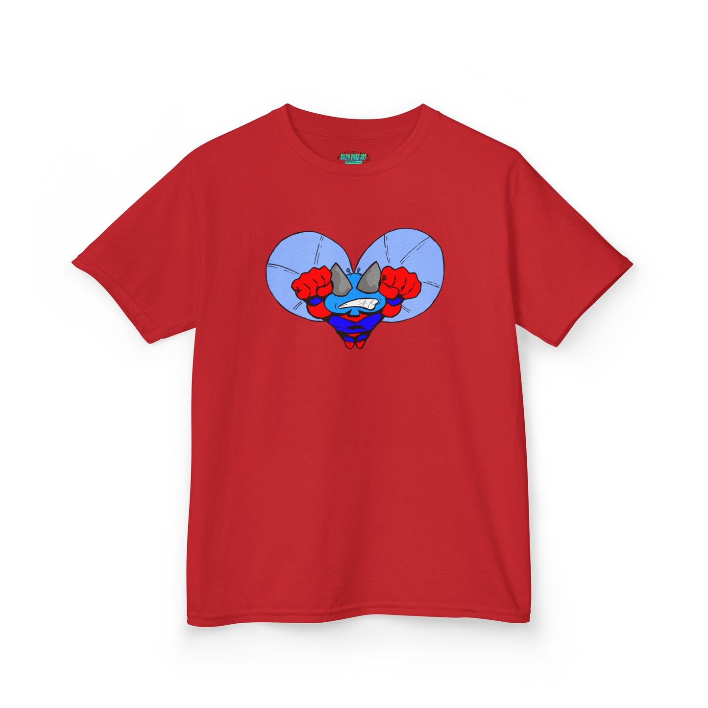 Astro-Fly Kids Superhero T‑Shirt — Cute Blue Hero Design