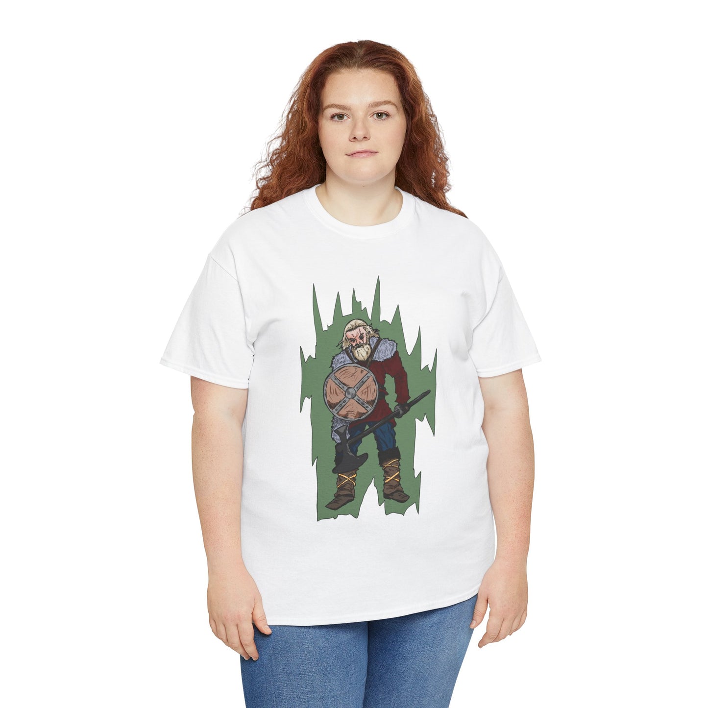 Epic Warrior Graphic Tee, Unisex Heavy Cotton Shirt, Casual Wear, Gamer Gift, Medieval Art Clothing, Battle Theme Fashion