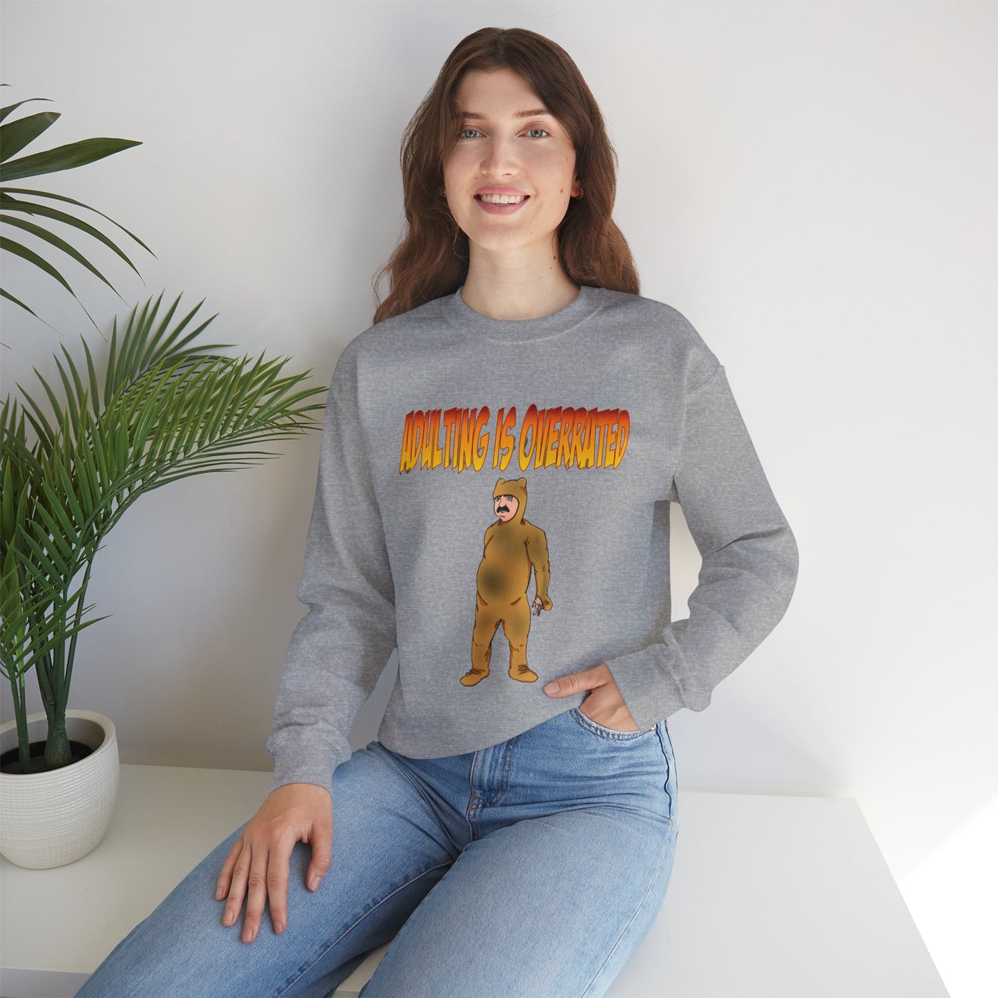 Cozy Humor Sweatshirt - 'Adulting is Overrated'