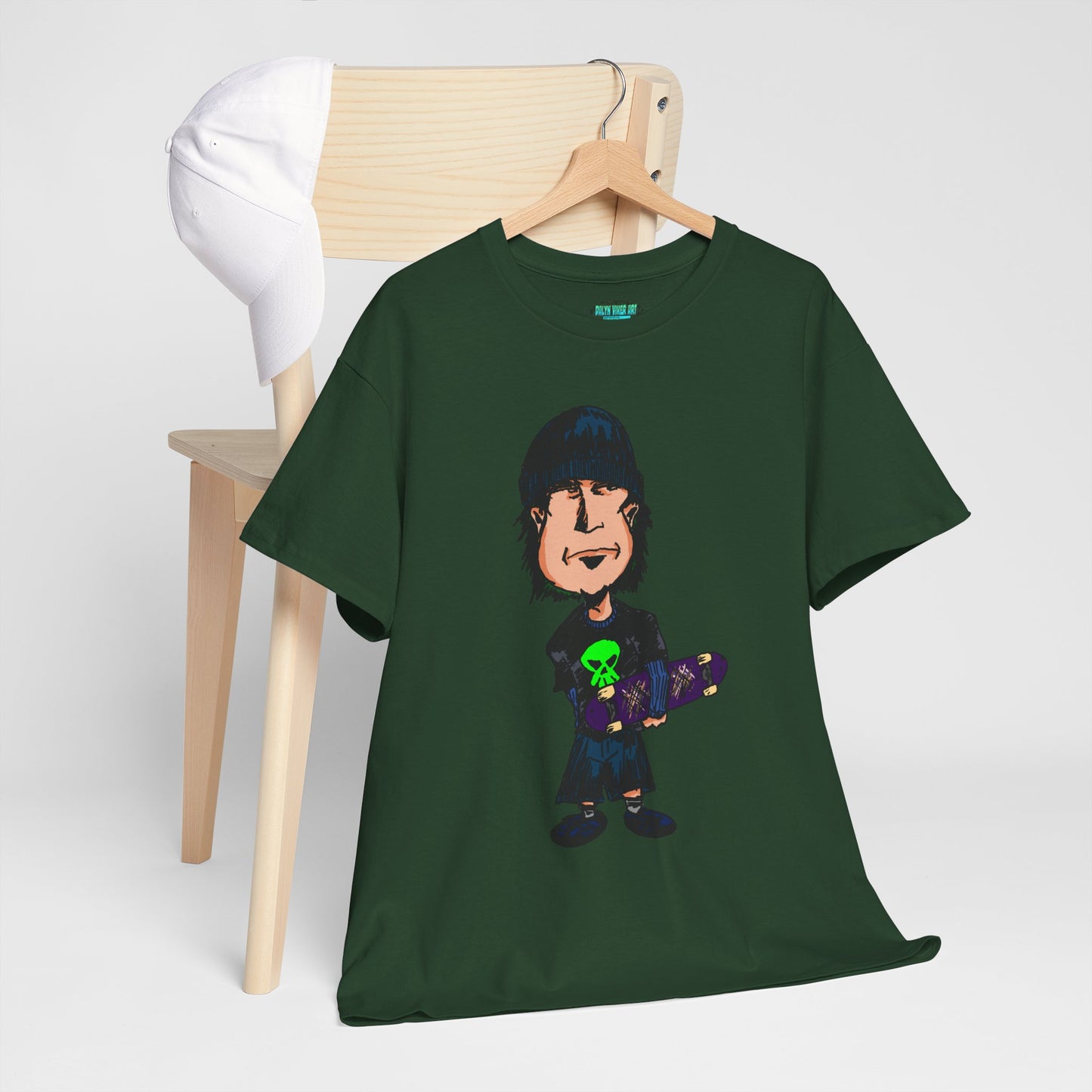 Rude Skater Dude - Skate Punk Cartoon Tee – Boy with Skateboard Graphic Shirt
