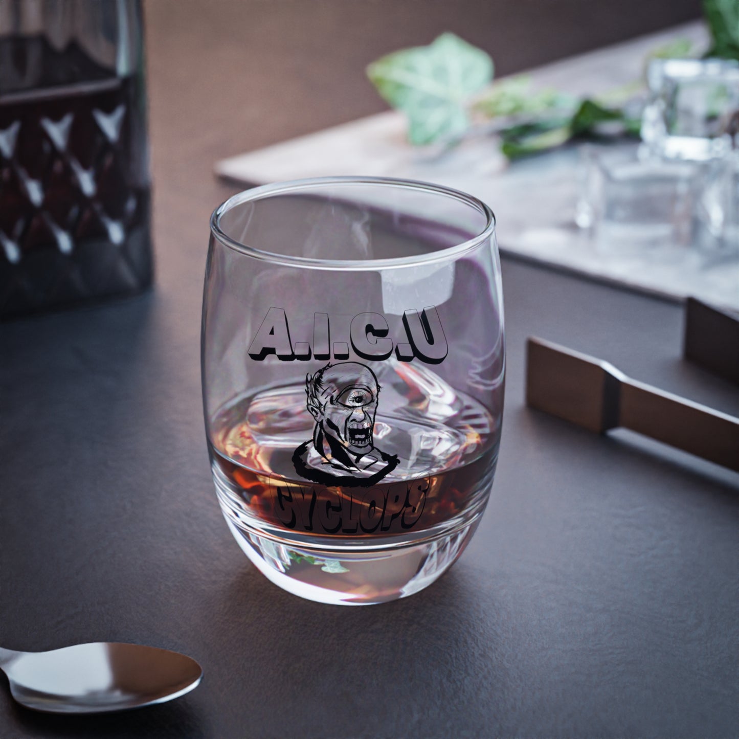 Funny Cyclops Whiskey Glass - Unique A.I.C.U. Gift for Whiskey Lovers