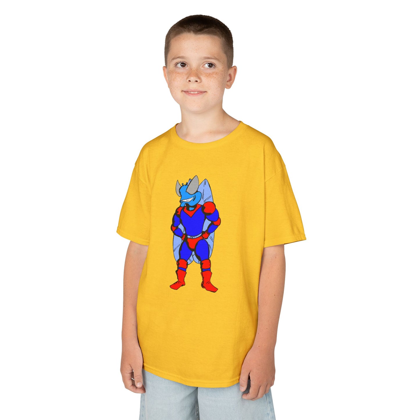Astro-Fly Kids Superhero T-Shirt — Cute Red & Blue Winged Hero Tee for Boys & Girls