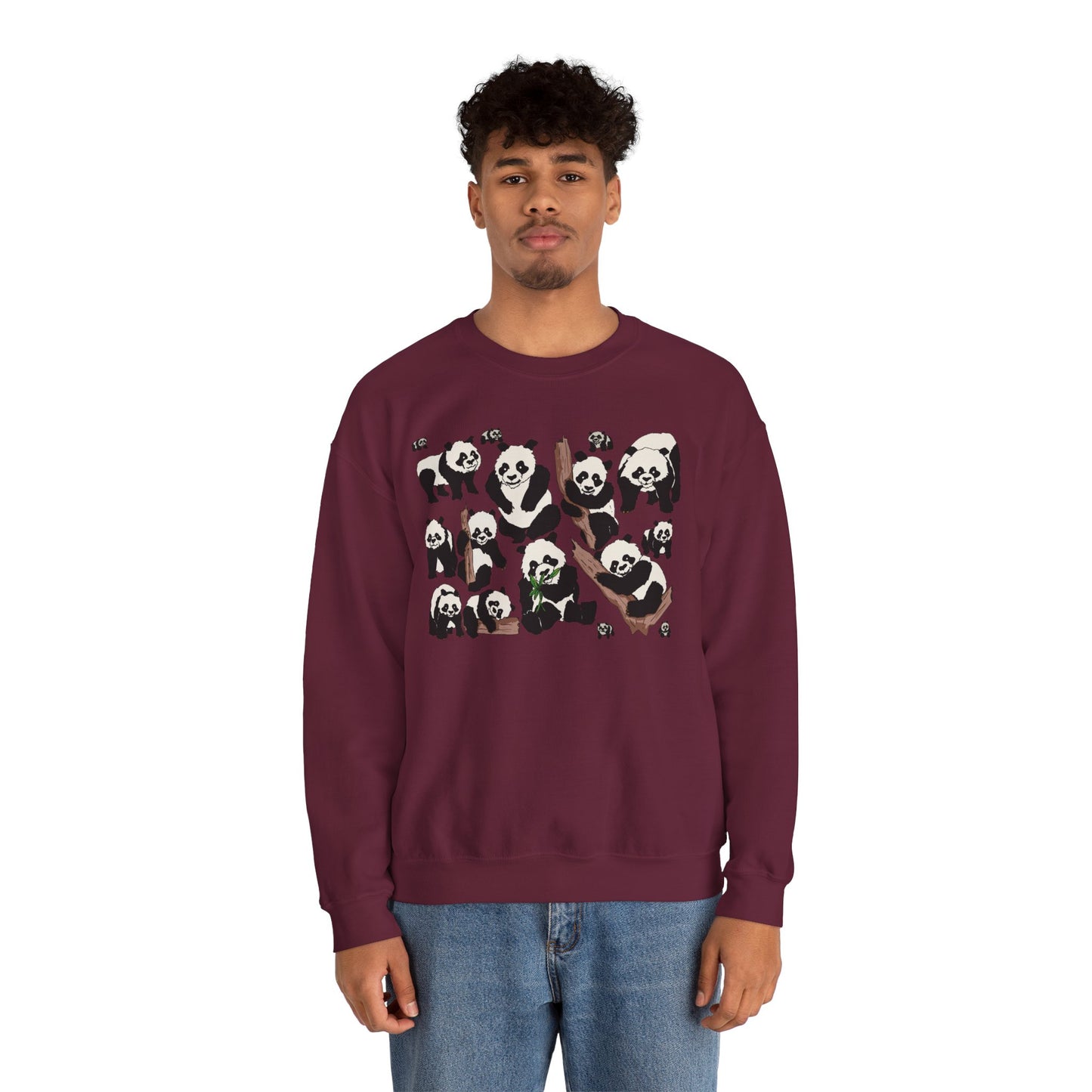 Cozy Panda Crewneck Sweatshirt - Soft Unisex Heavy Blend