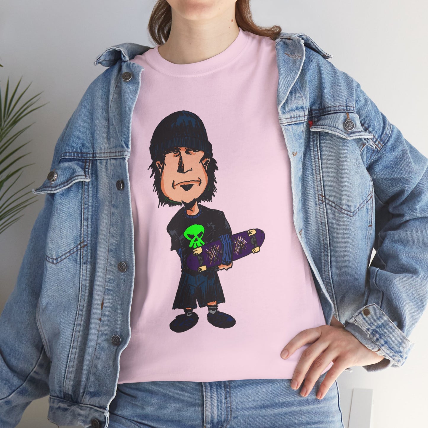 Rude Skater Dude - Skate Punk Cartoon Tee – Boy with Skateboard Graphic Shirt