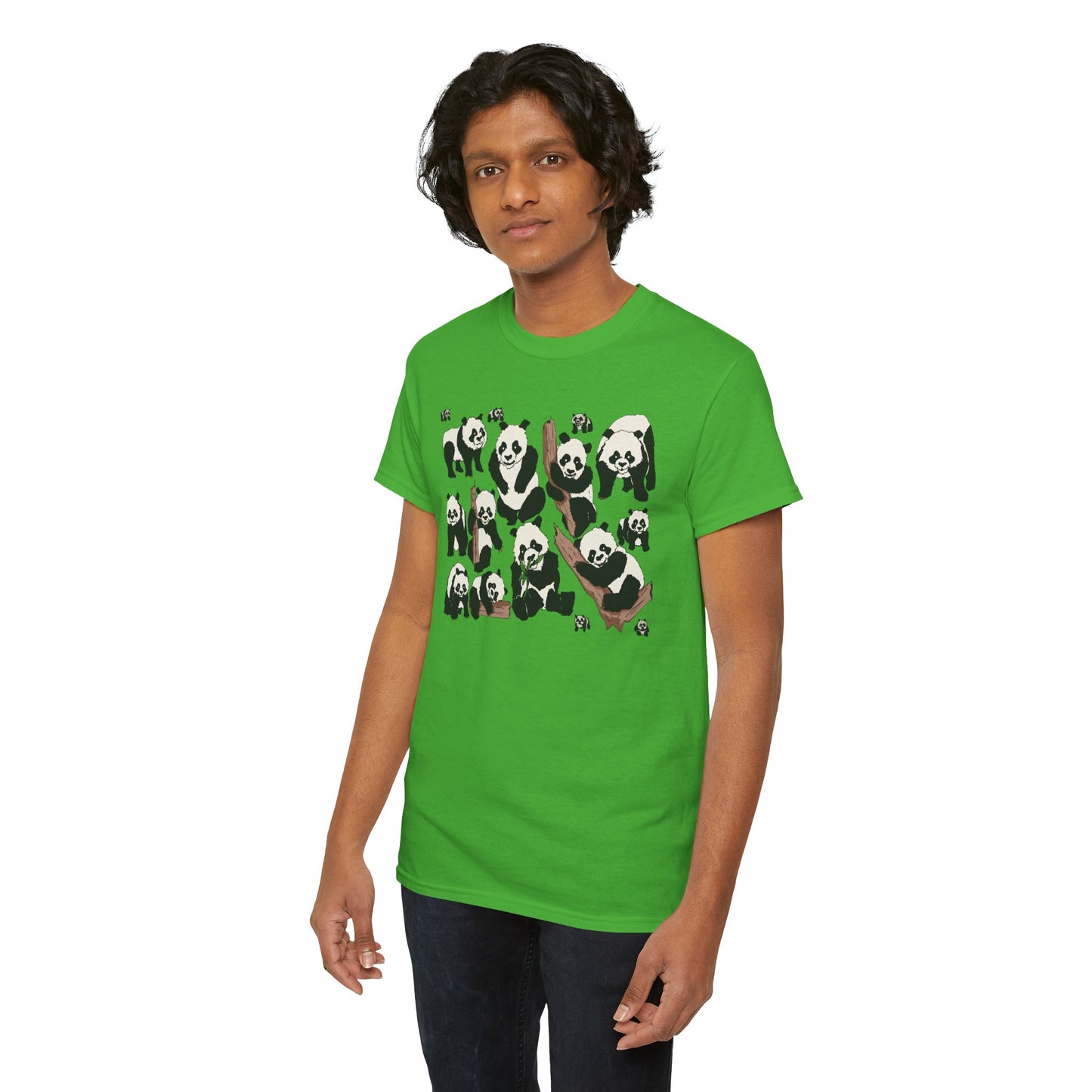 Cute Panda Design Unisex Heavy Cotton Tee | Animal Lover Gift, Casual Wear, Eco-Friendly Apparel, Nature Enthusiast Clothing