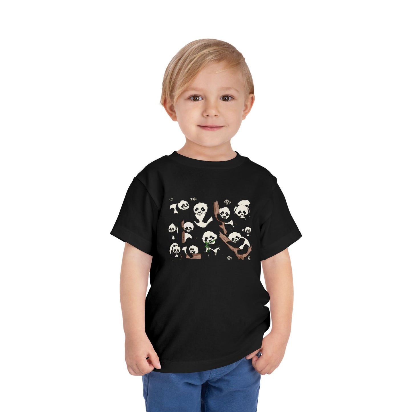 Panda Faces Toddler Tee — Cute Cartoon Panda Print