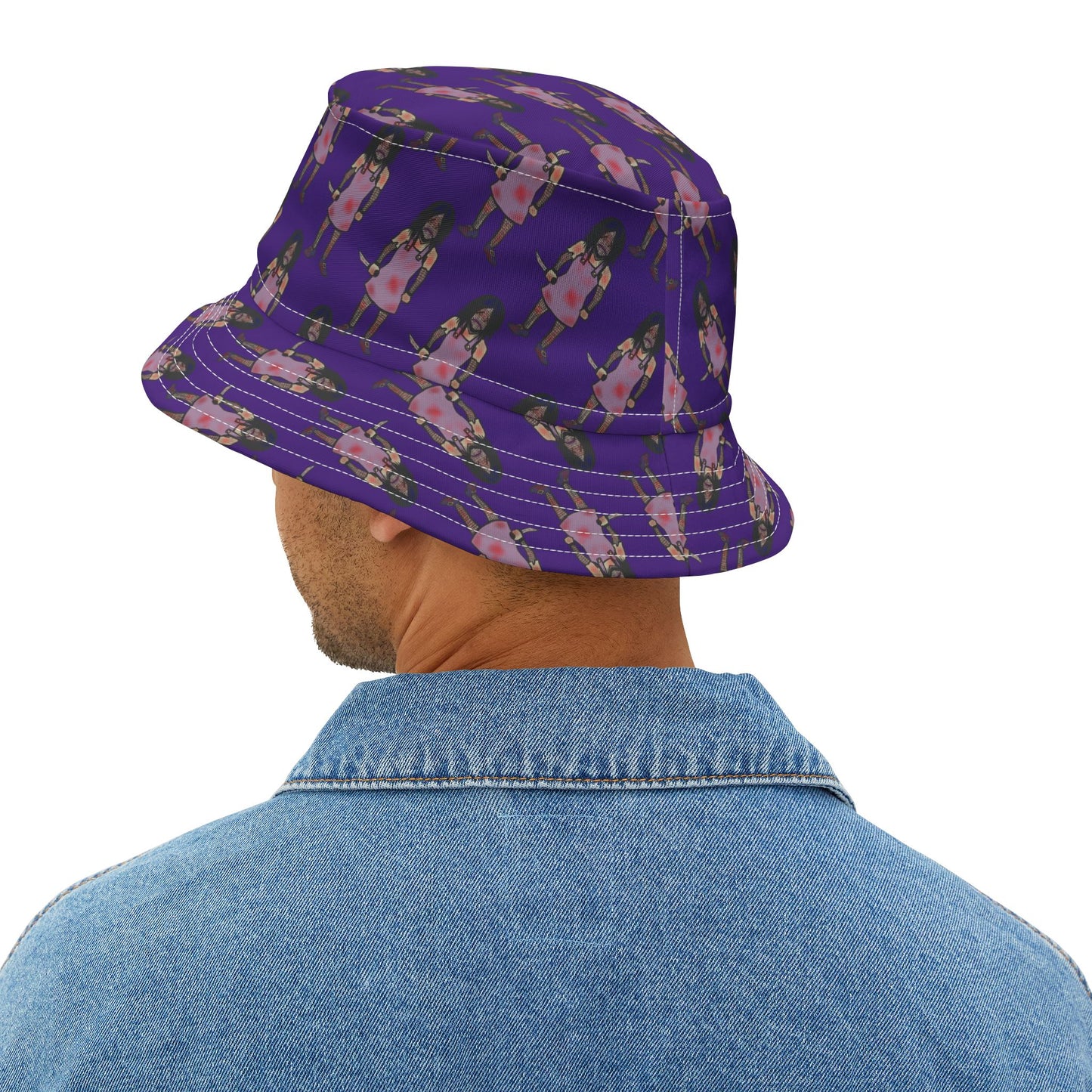 Playful Evil Doll AOP Bucket Hat for Trendy Kids, Summer Sun Hat, Festival Wear, Cute Outdoor Accessory, Gift for Kids