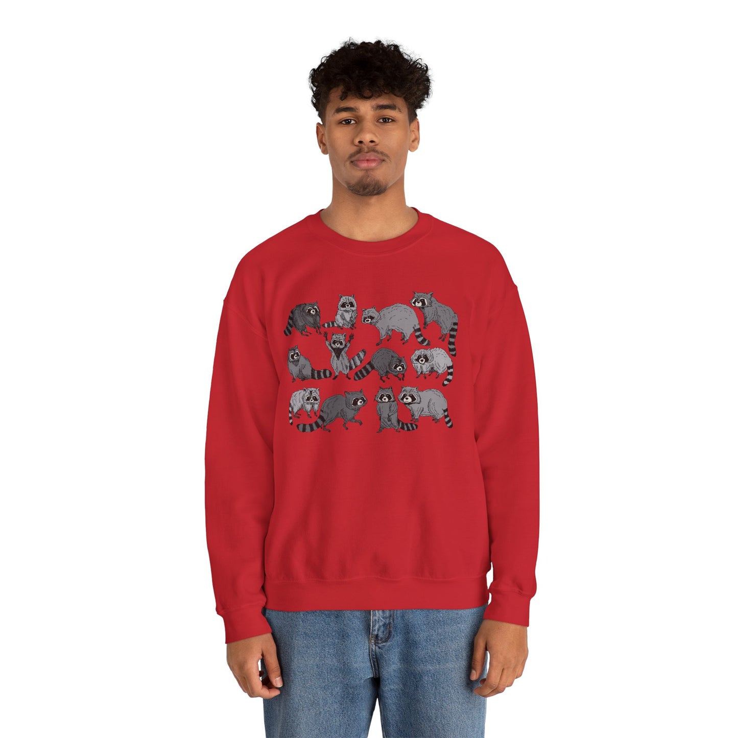 Playful Raccoon Crewneck Sweatshirt - Unisex Heavy Blend