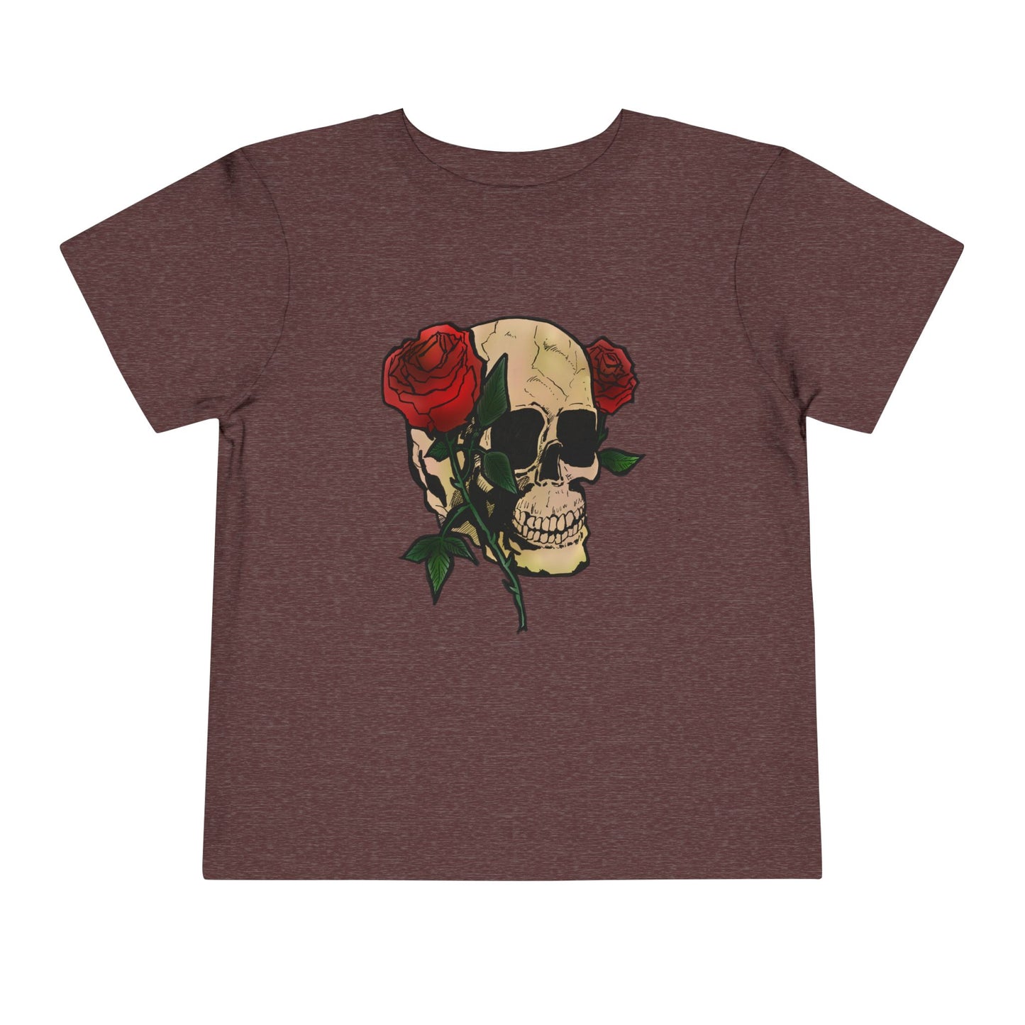 Toddler Tee — Skull with Red Roses Graphic