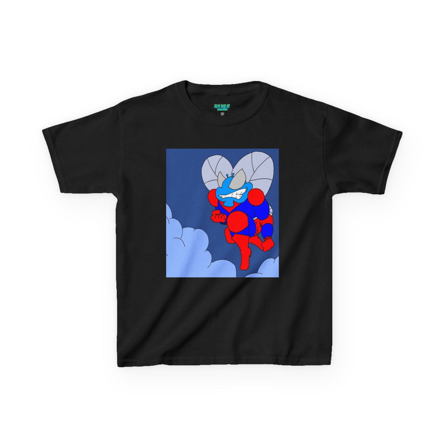 The Astounding Astro-Fly - Up in the Clouds - Kids Superhero Graphic Tee - Fun Cartoon Design for Playful Days