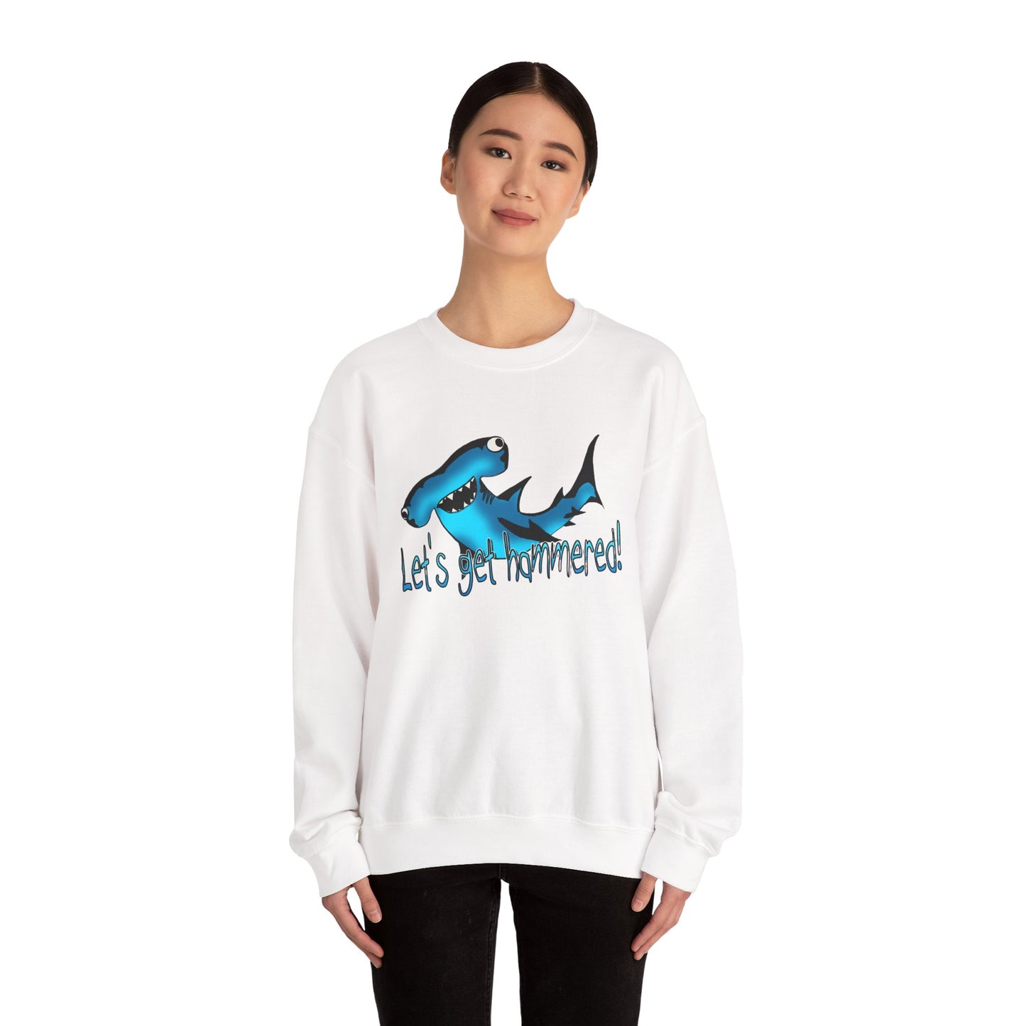 Harley Hammerhead Playful Shark Sweatshirt - 'Let's Get Hammered' Crewneck