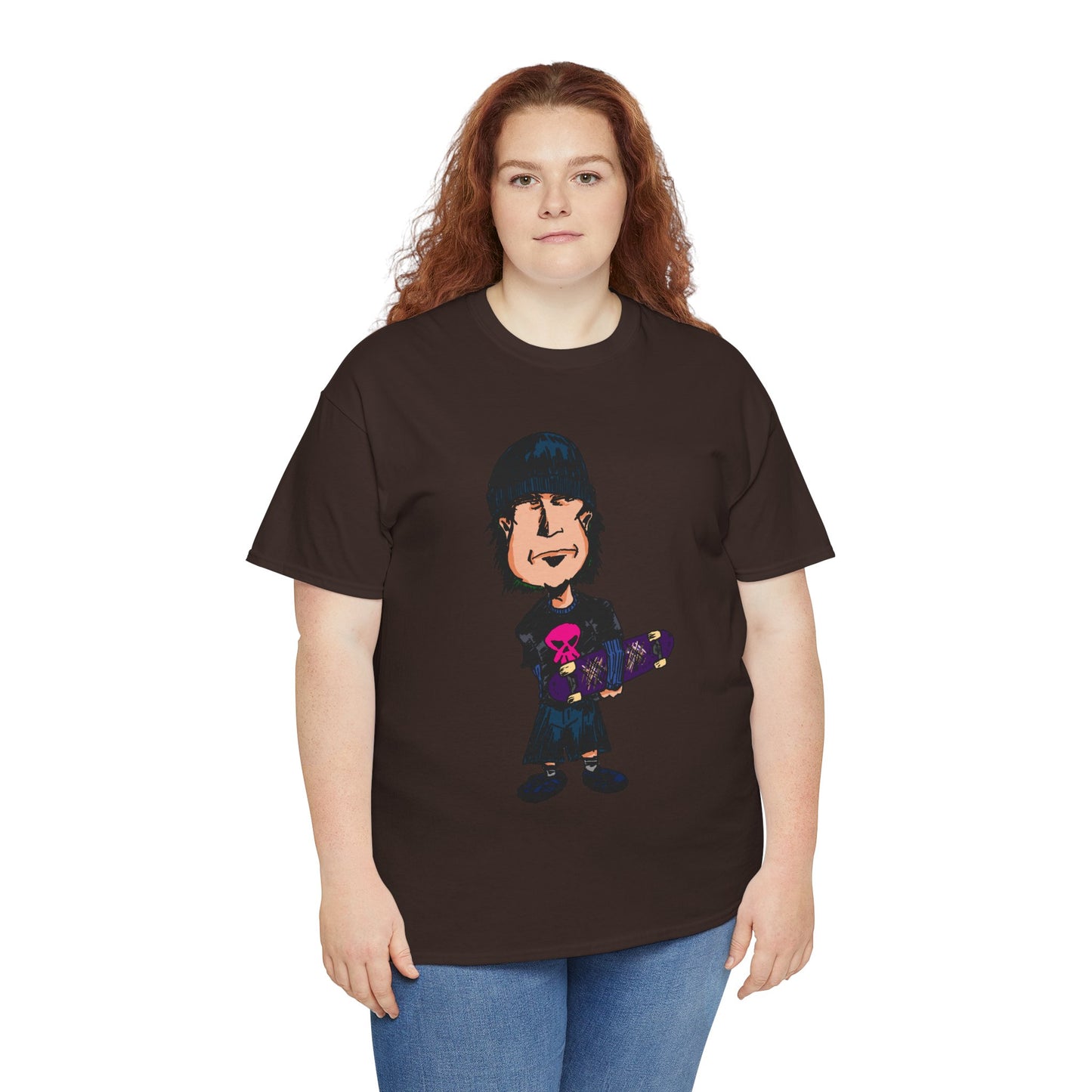 Rude Skater Dude - Skate Punk - Skater Kid Cartoon T‑Shirt — Cute Skateboarder Graphic Tee