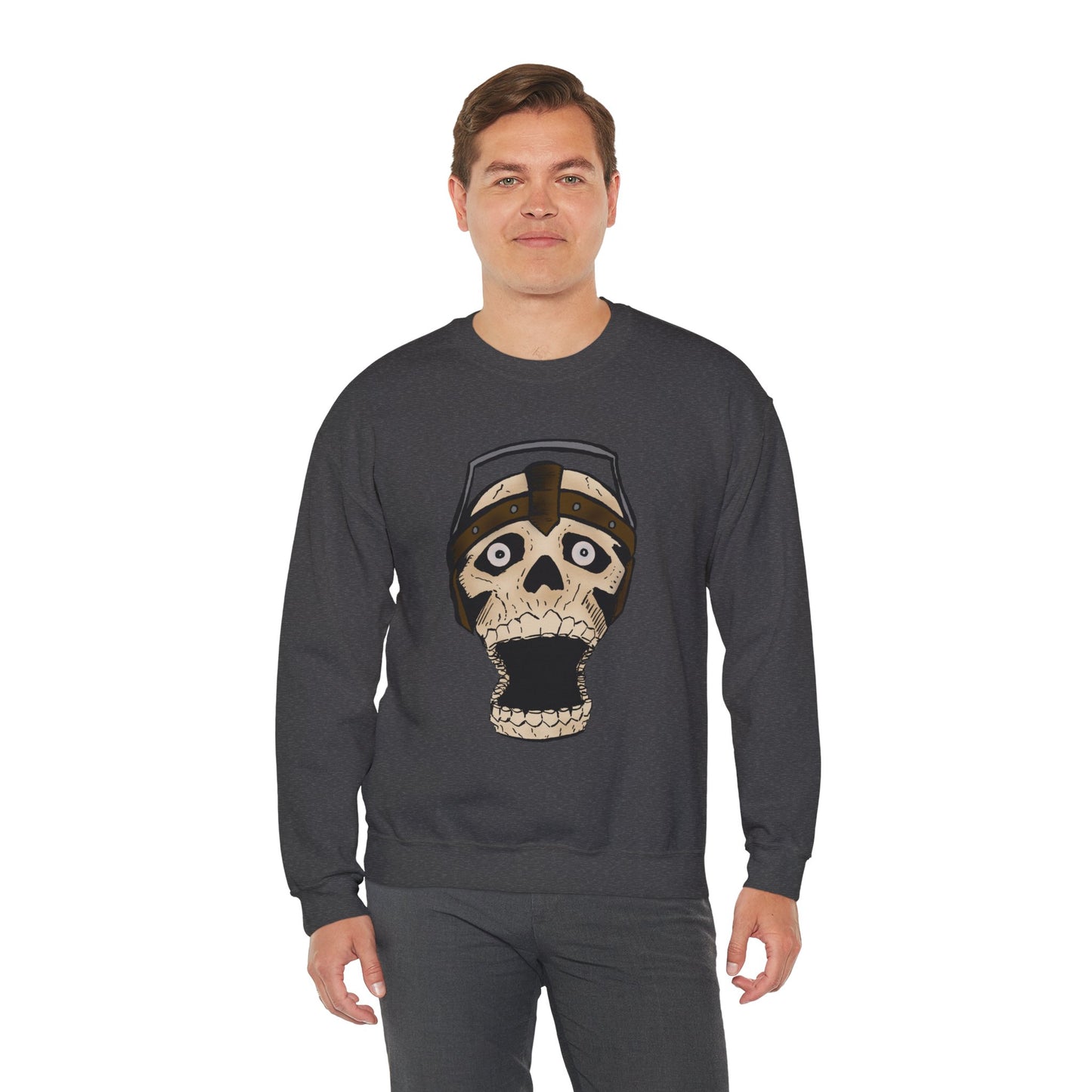 Screaming Skull Graphic Crewneck Sweatshirt - Unisex Heavy Blend™