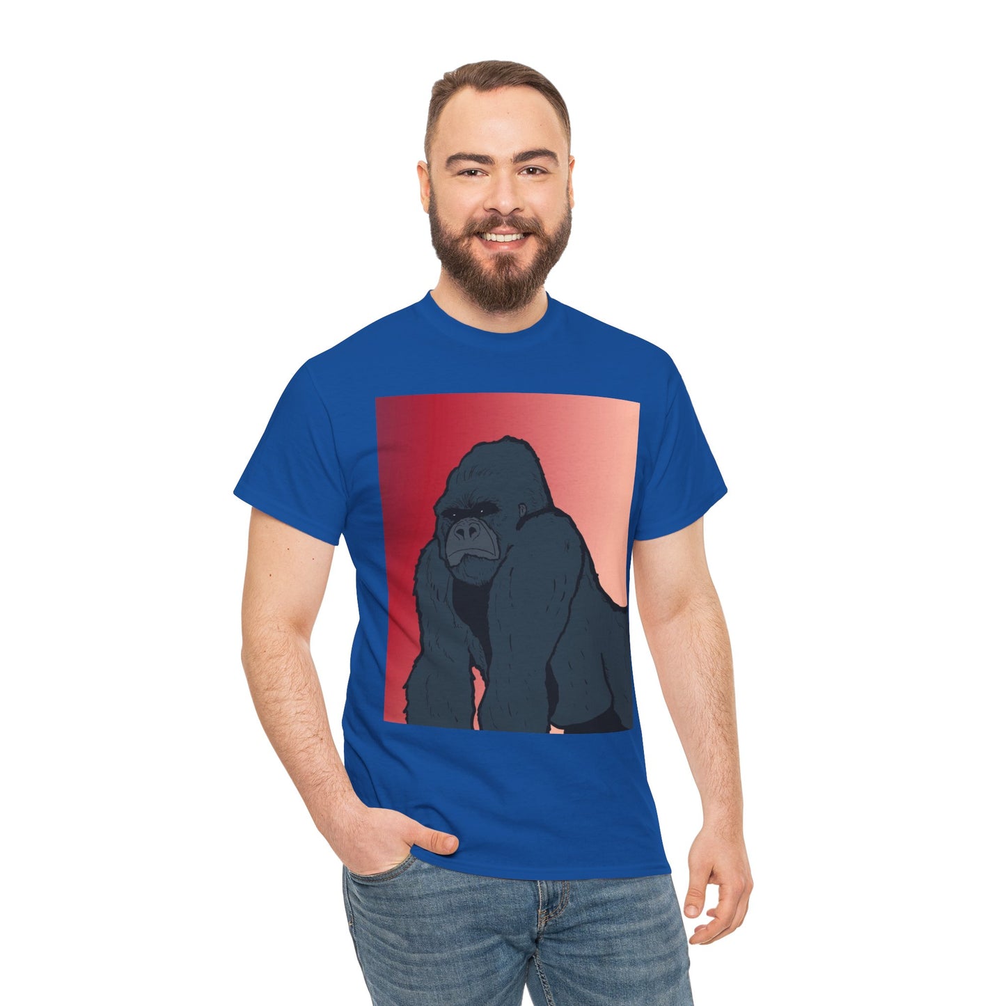 Gorilla Graphic Tee — Vintage Sunset Primate Illustration Shirt