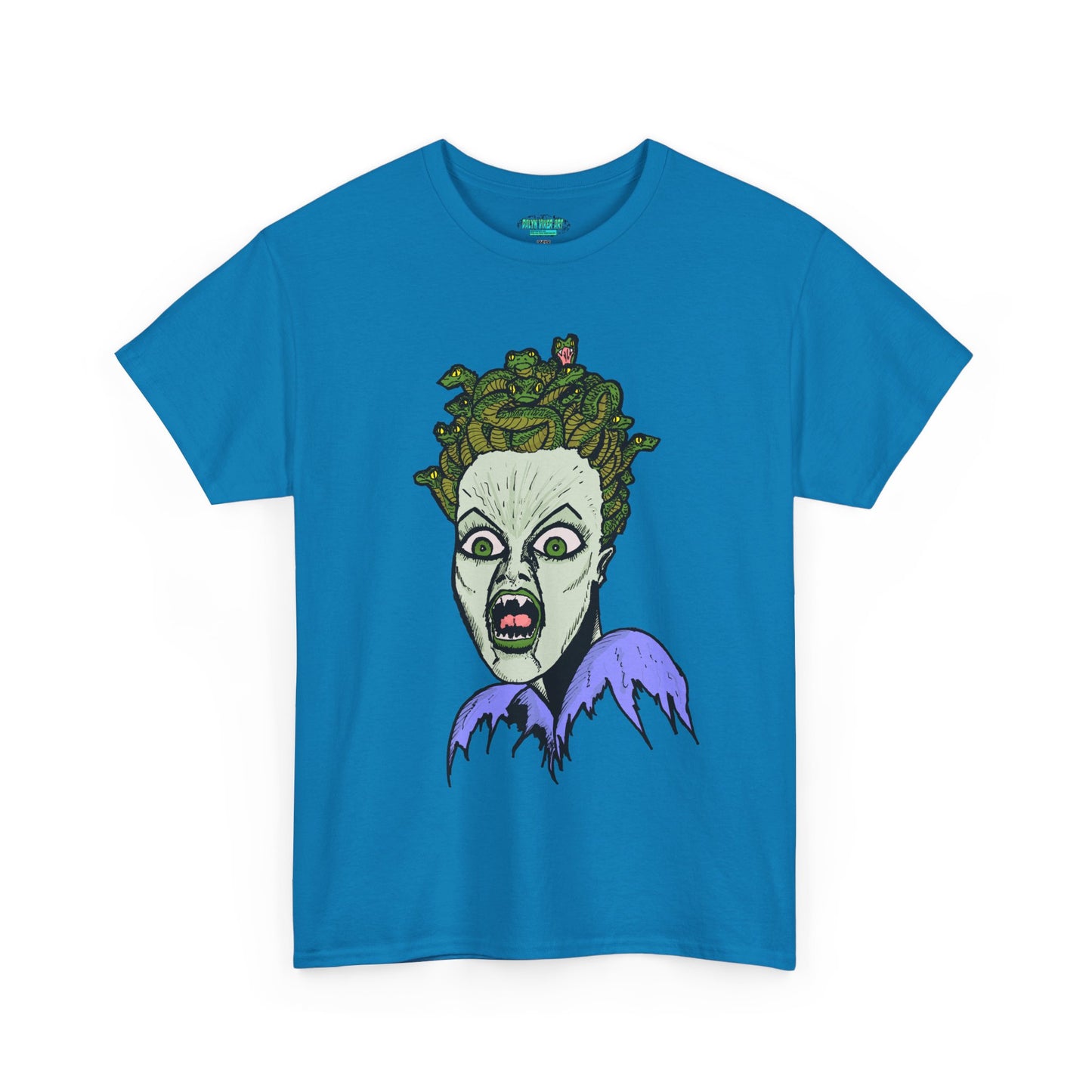 Spooky Medusa Unisex Heavy Cotton Tee - Perfect for Halloween, Horror Fans, Casual Wear, Party Outfits, Graphic Tees