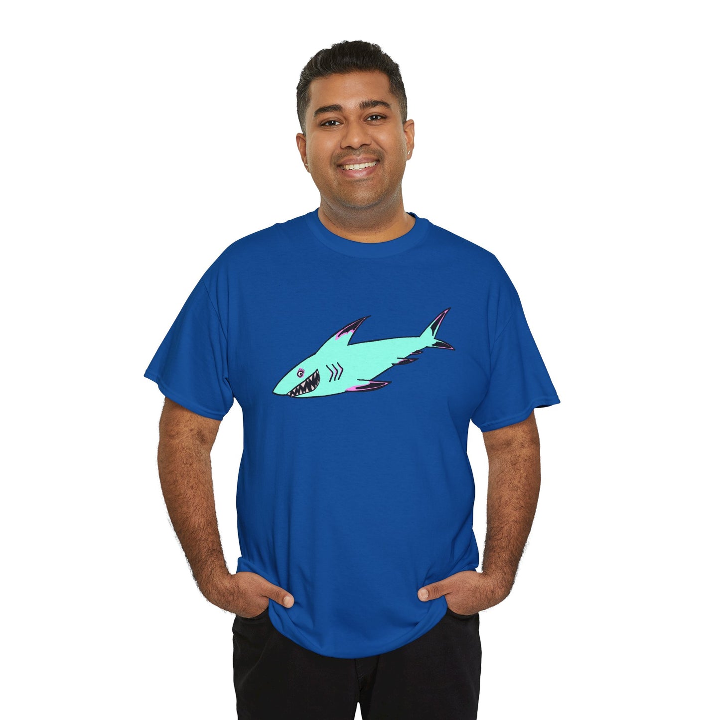 Cool Shark Graphic Unisex Heavy Cotton Tee, Ocean Lover Shirt, Beachwear, Casual Everyday Tee, Gift for Sharks Fans