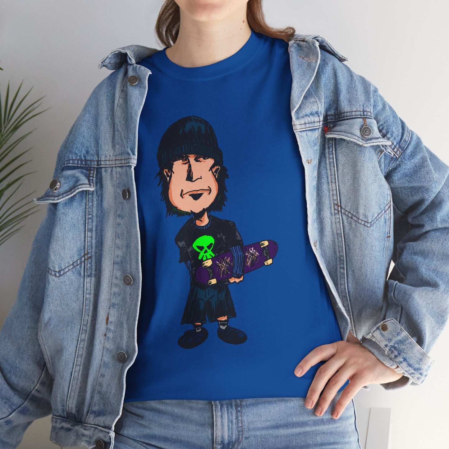 Rude Skater Dude - Skate Punk Cartoon Tee – Boy with Skateboard Graphic Shirt