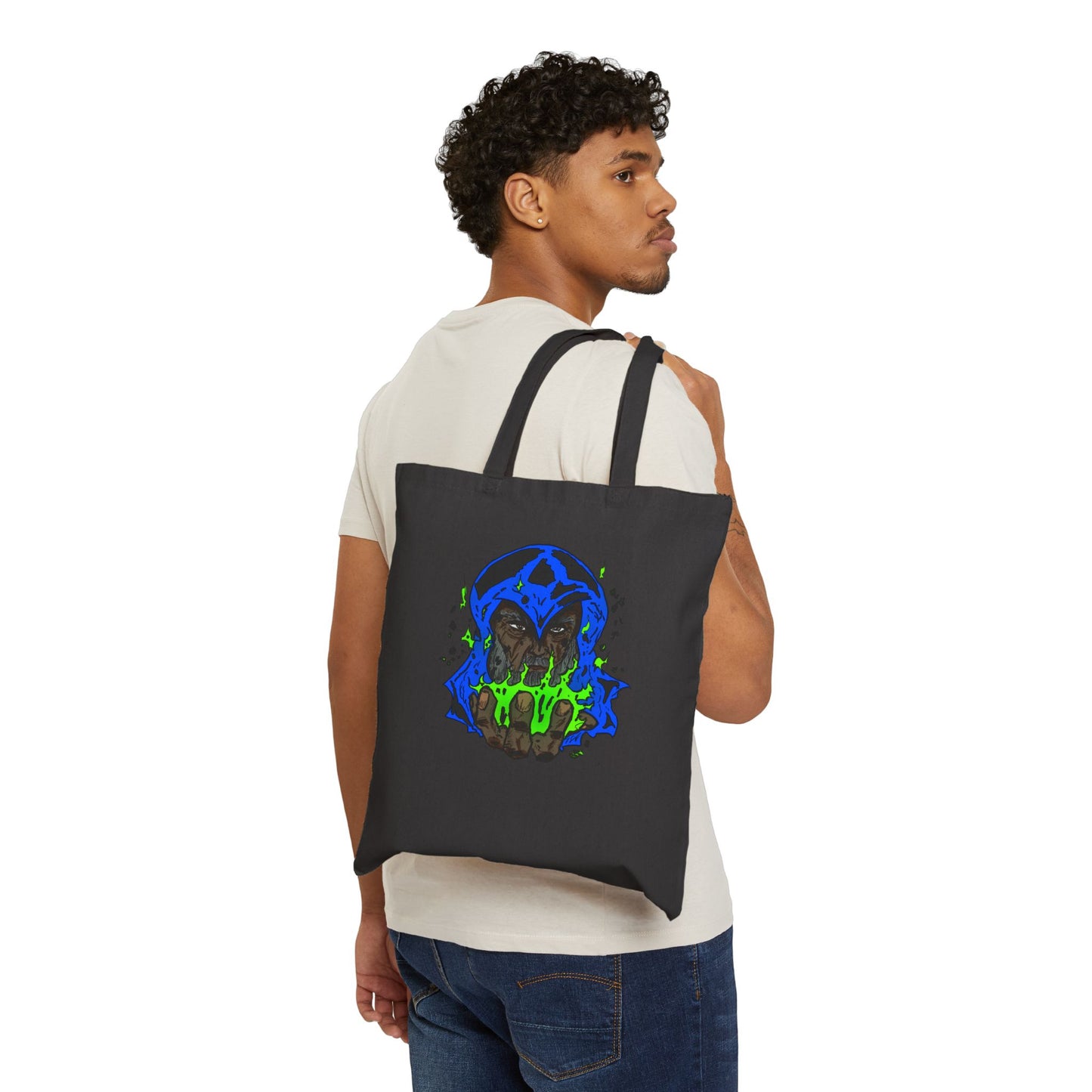 Cosmic Wizard Tote Bag - Magical Fire Sorcery Astrosorcery Dalyn Viker Art