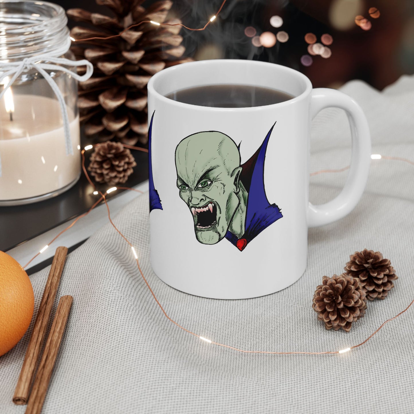 Bloodsucking Vampire Ceramic Mug, (11oz)