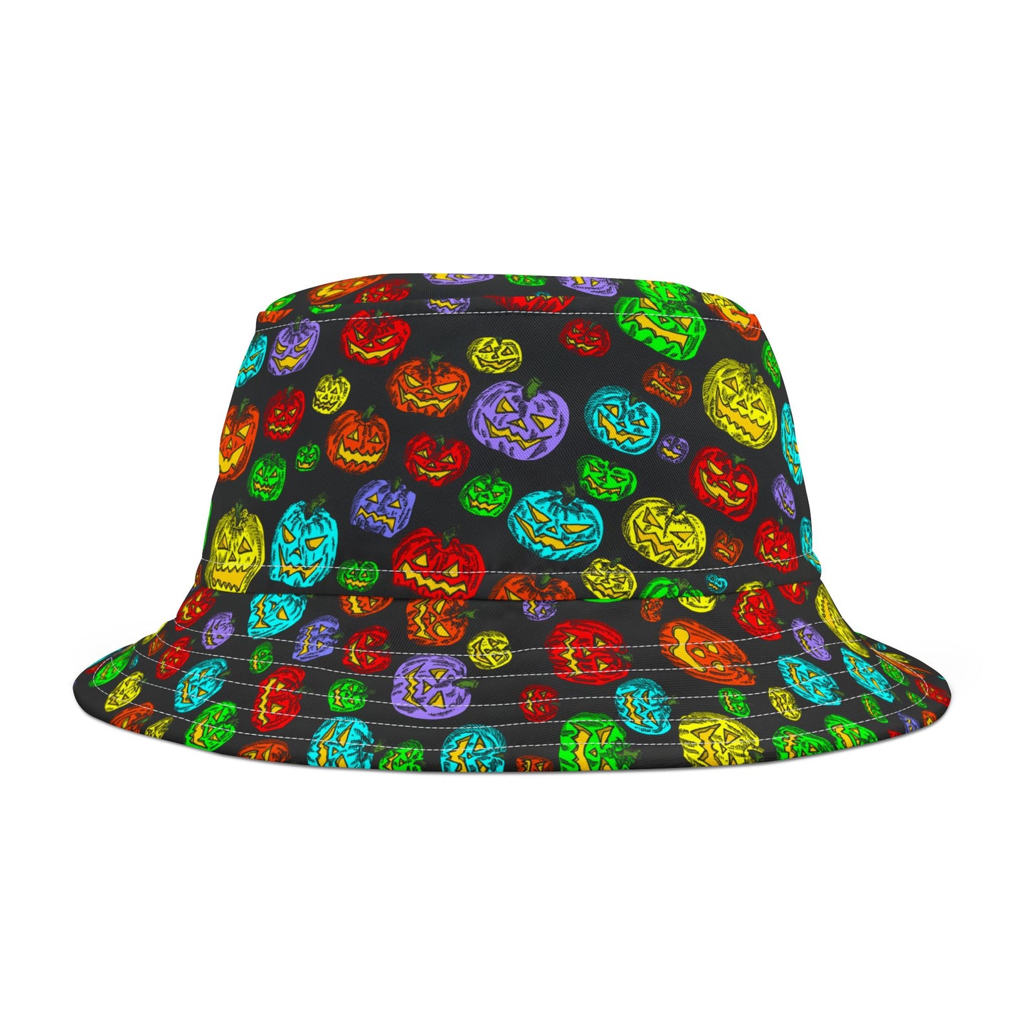 Halloween Pumpkin Bucket Hat, Fun Fall Accessory, Festival Headwear, Outdoor Summer Hat, Halloween Party Gear
