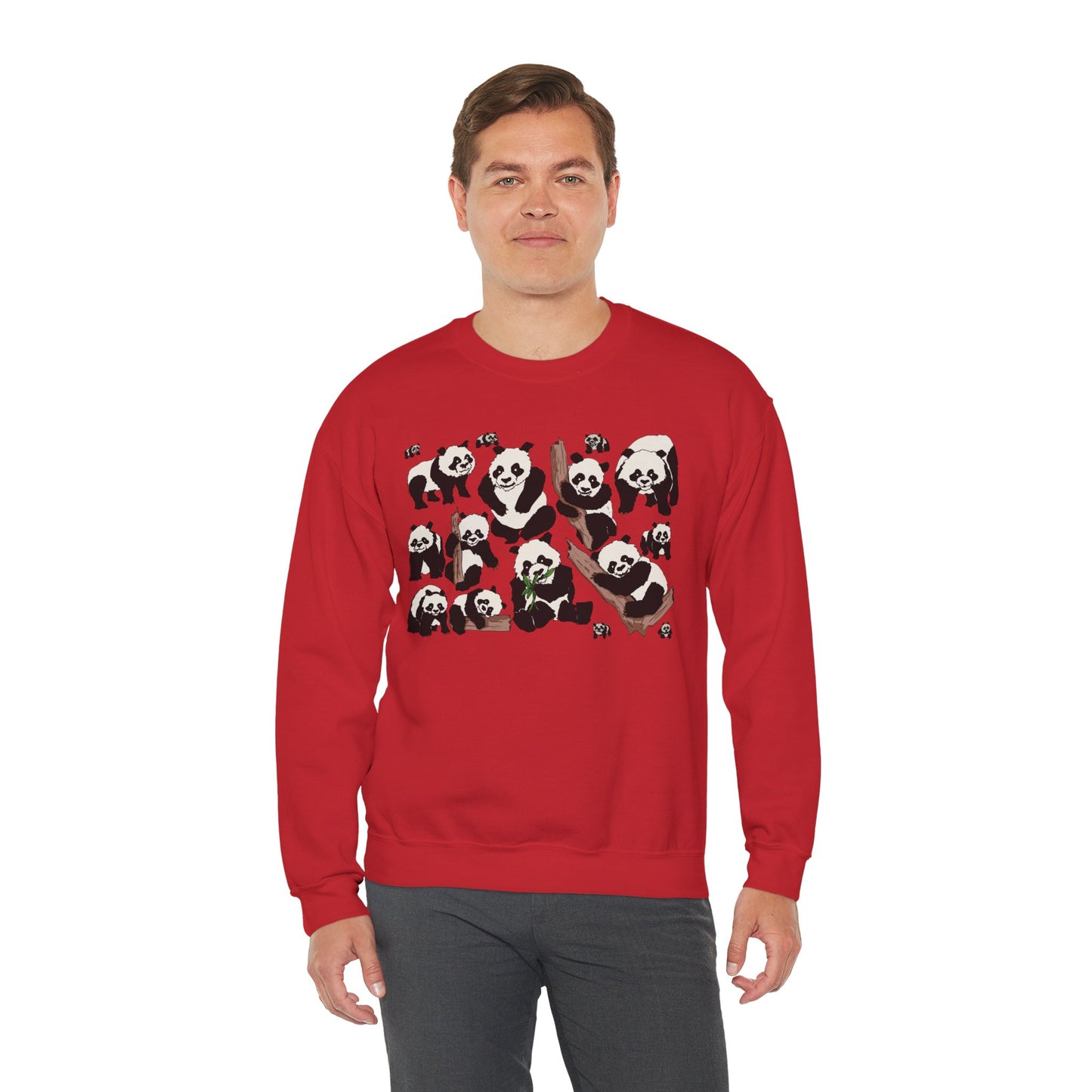 Cozy Panda Crewneck Sweatshirt - Soft Unisex Heavy Blend