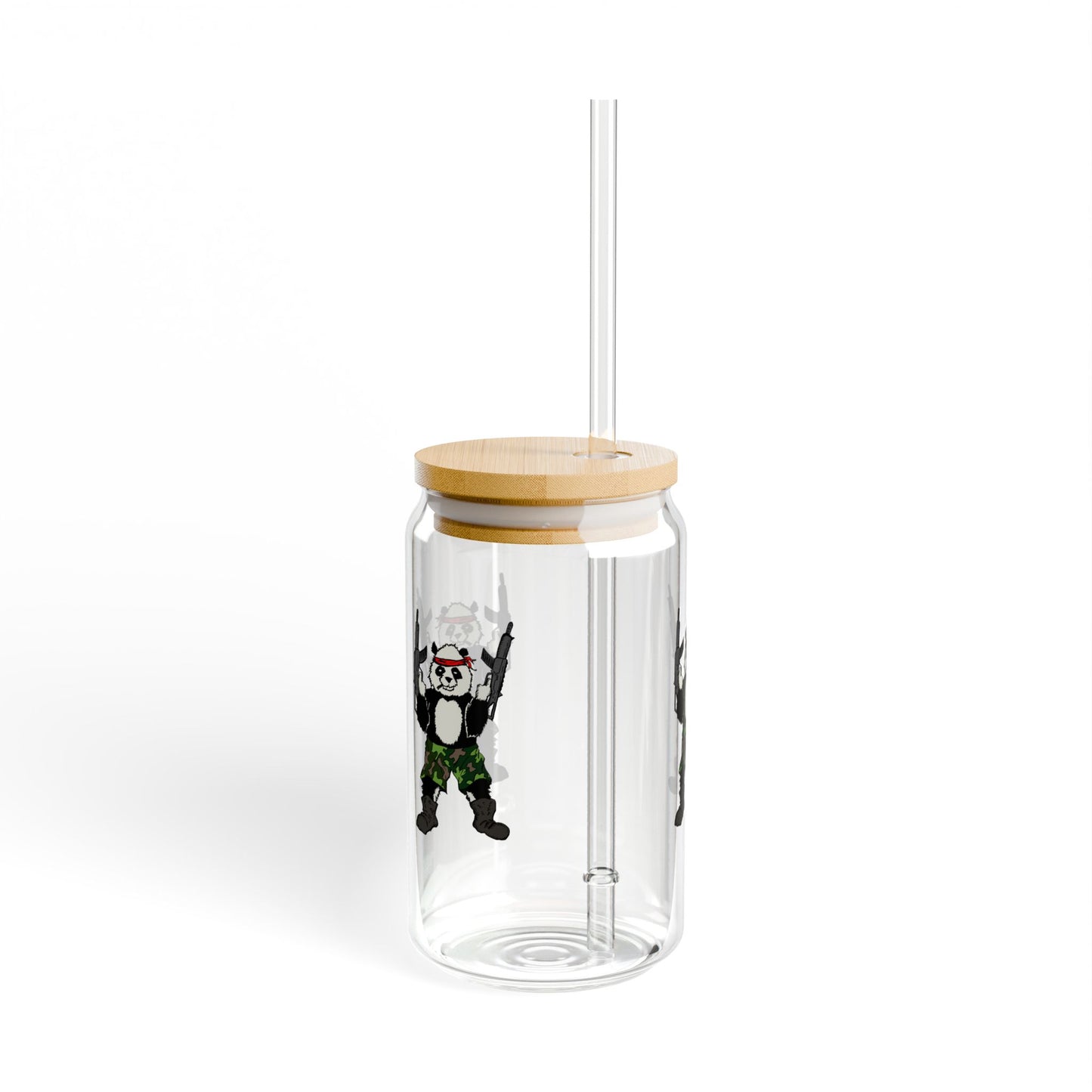 Sipper Glass - Panda Guns