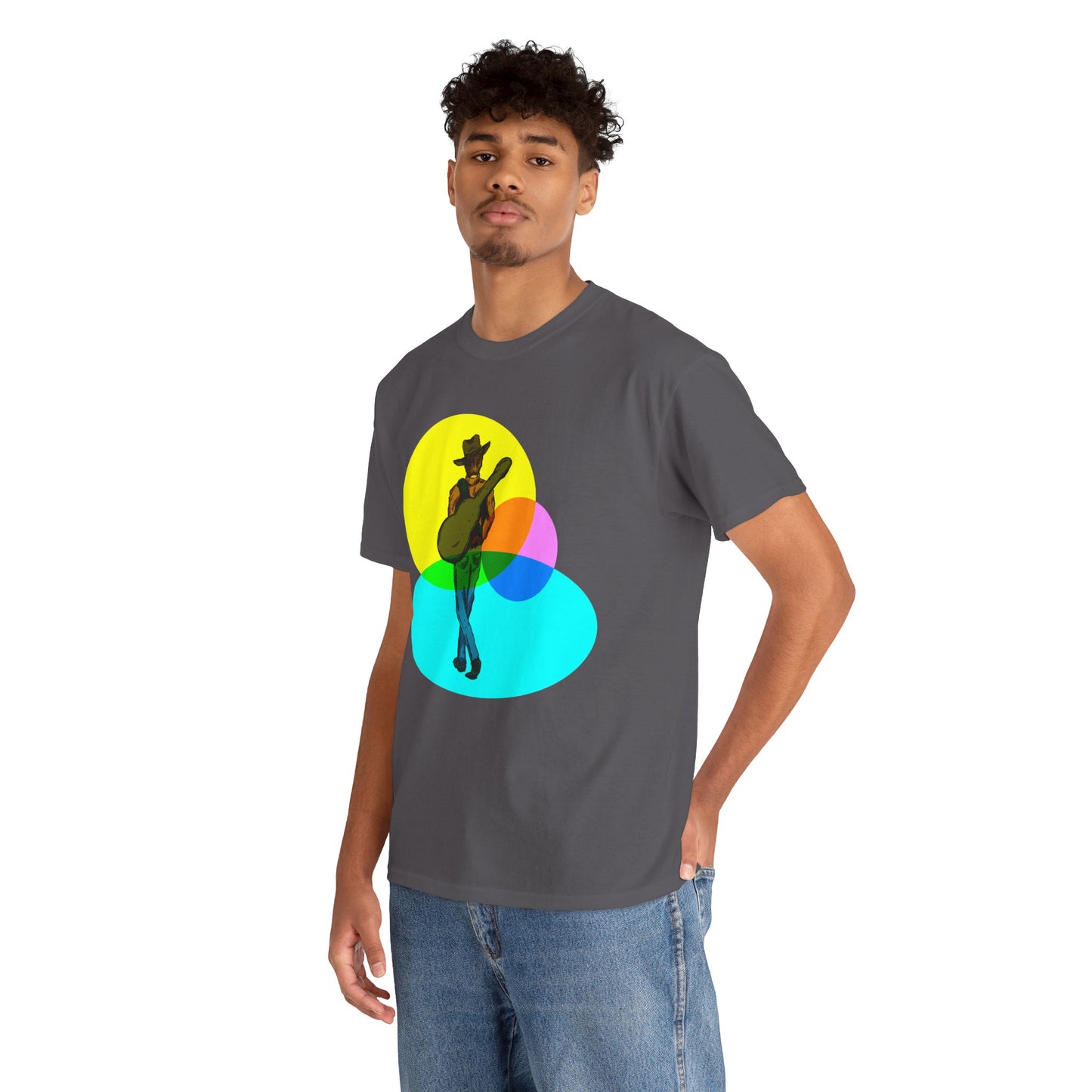Cowboy Guitar Tee — Colorful Music T‑Shirt