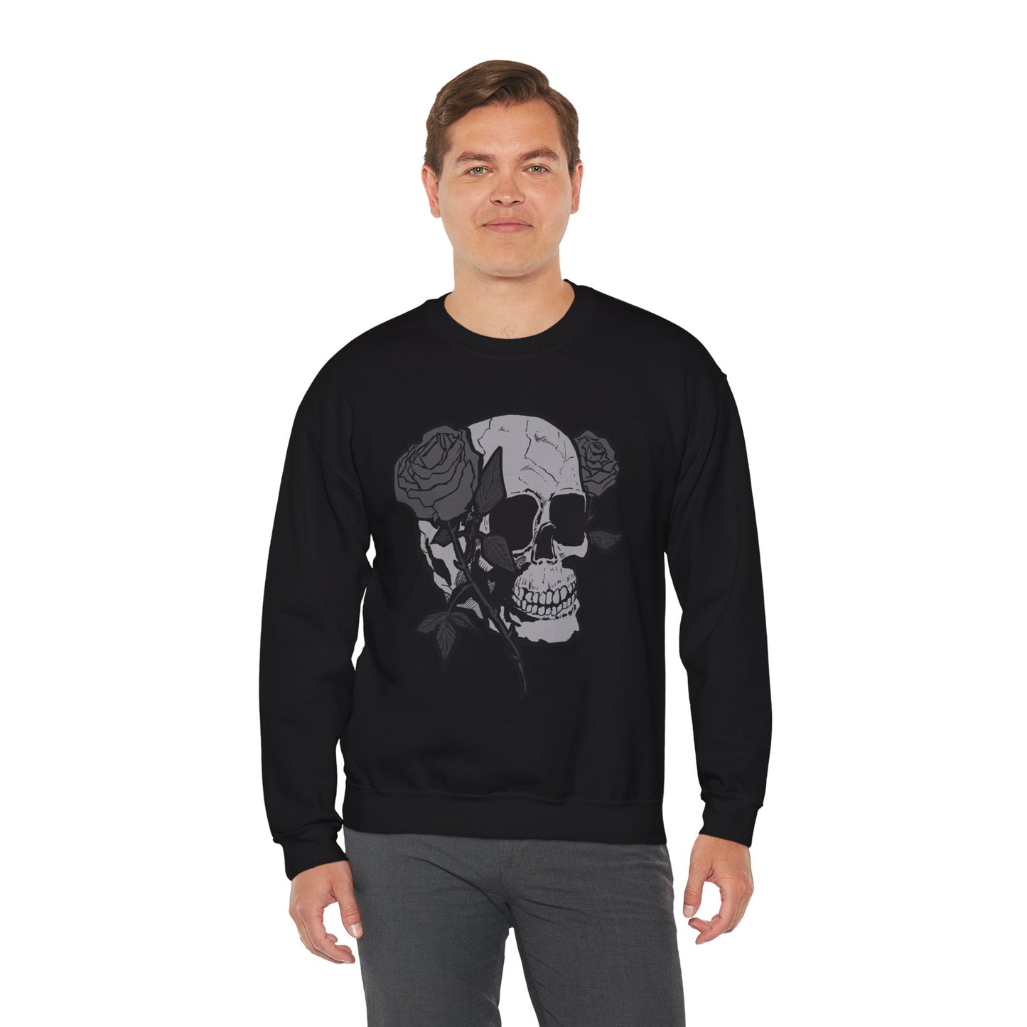 Skull and Roses Crewneck Sweatshirt - Unisex Heavy Blend™
