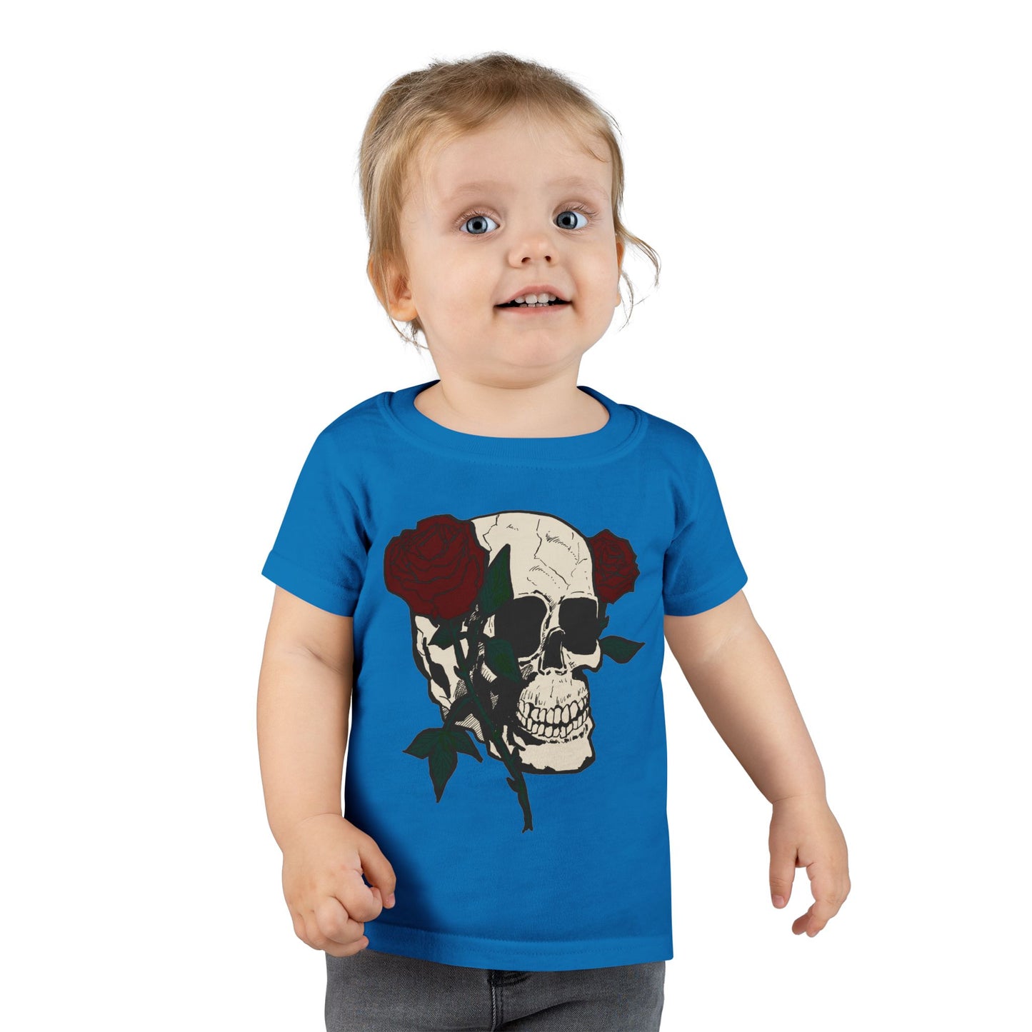Skull & Roses Toddler T-Shirt - Cute Gothic Style Clothing for Kids