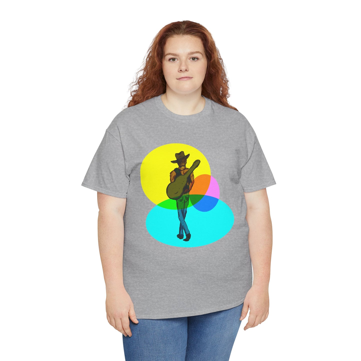 Cowboy Guitar Tee — Colorful Music T‑Shirt