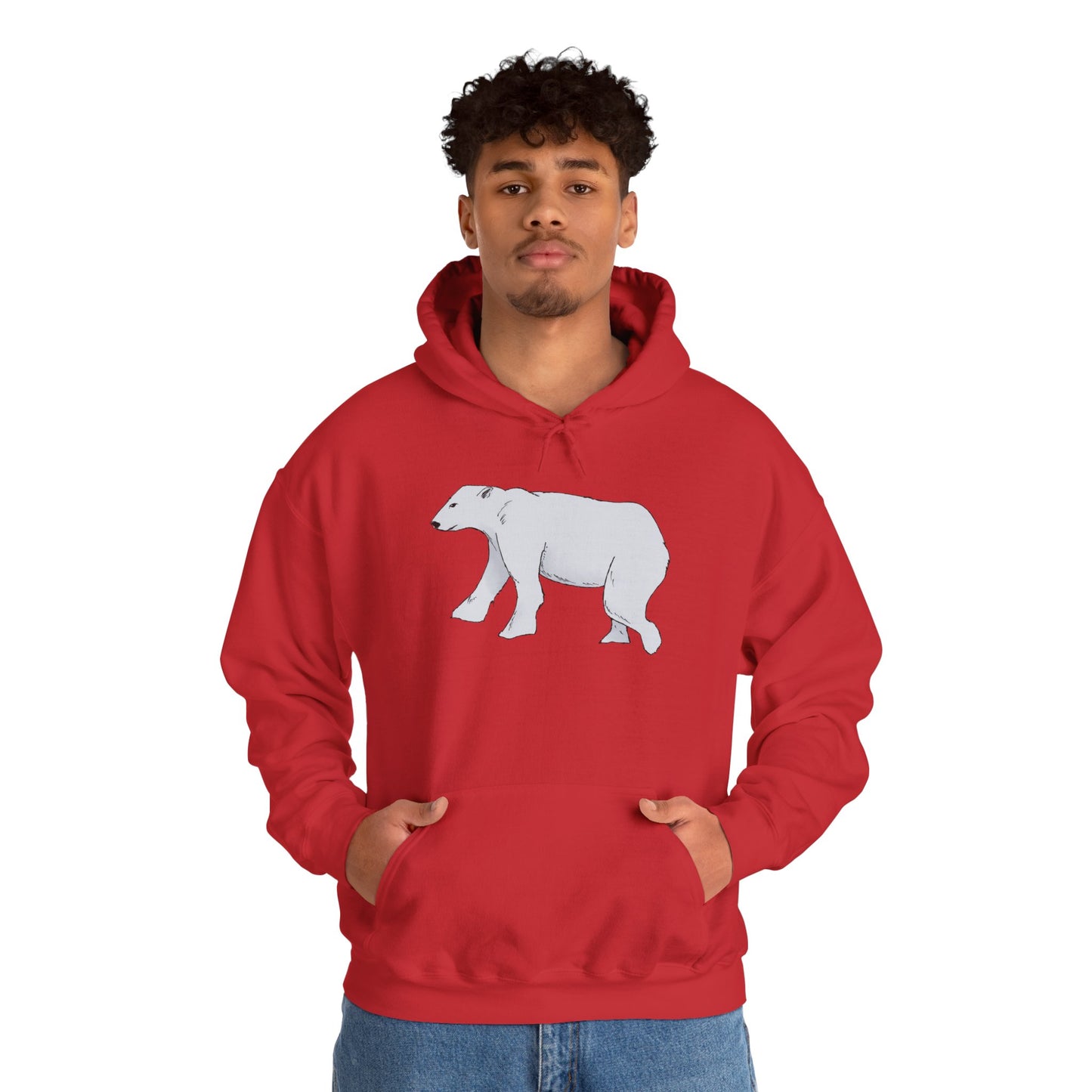 Cozy Polar Bear Hoodie - Warm Winter Fashion, Unisex Sweatshirt, Gift for Animal Lovers, Perfect for Cold Days, Cute Outdoor Wear