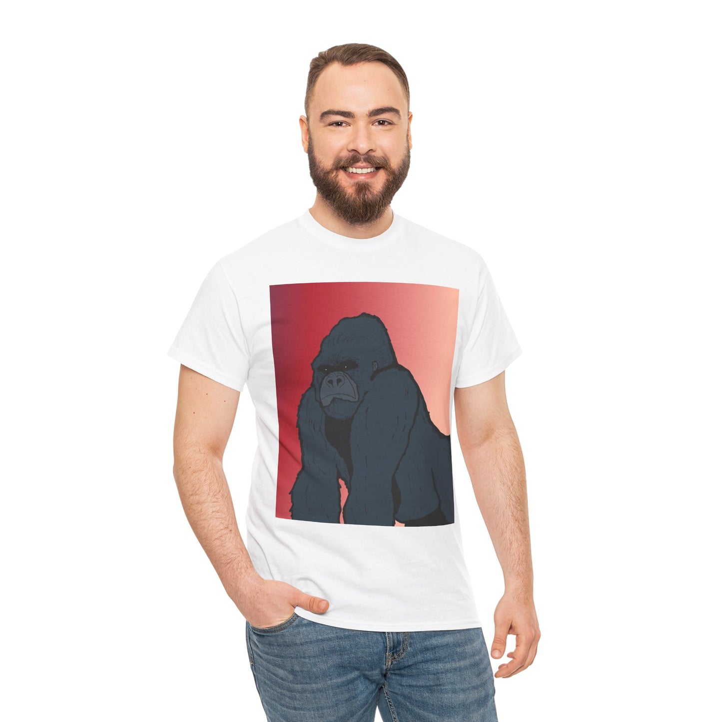 Gorilla Graphic Tee — Vintage Sunset Primate Illustration Shirt