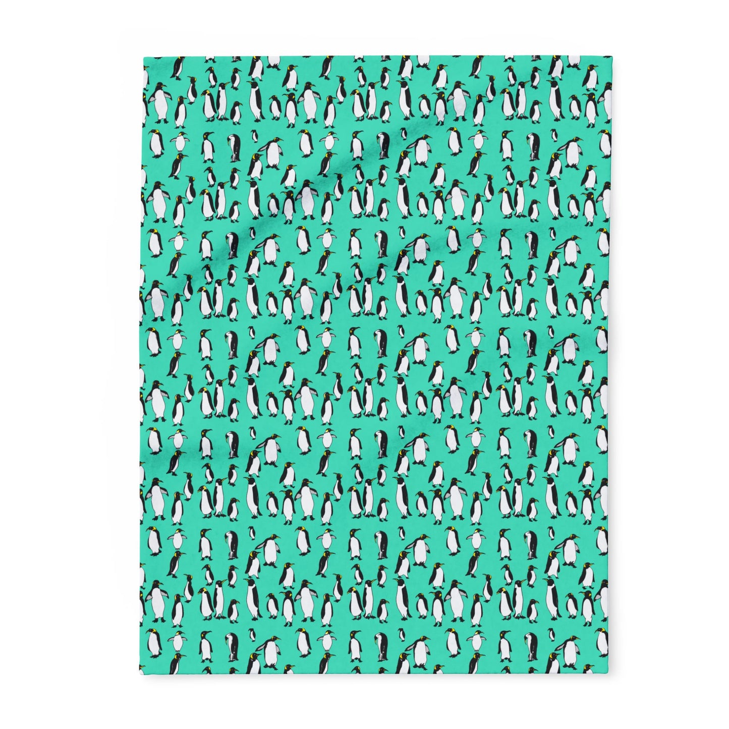 Rookery of Penguins - Teal - Arctic Fleece Blanket