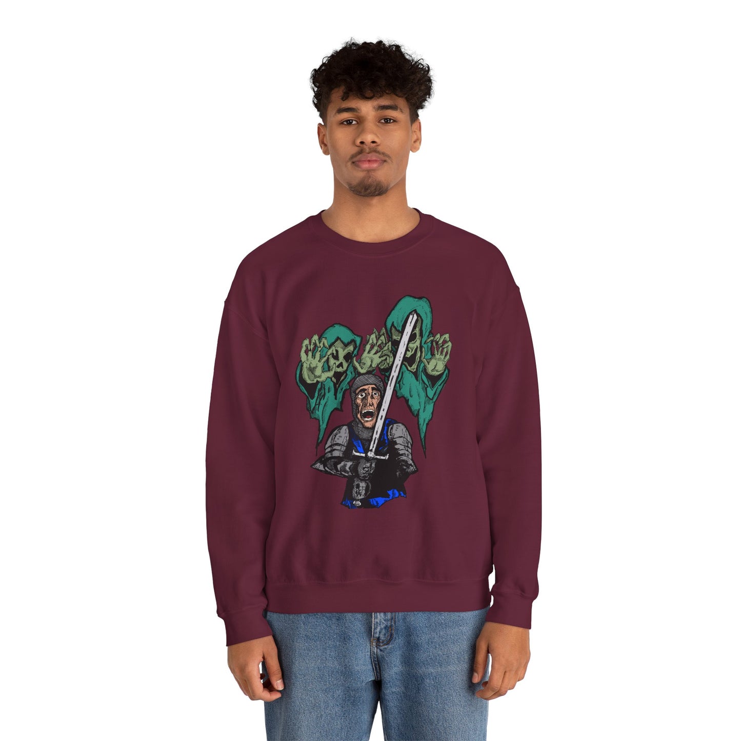 Knight Fright Inspired Unisex Crewneck Sweatshirt with Graphic Print