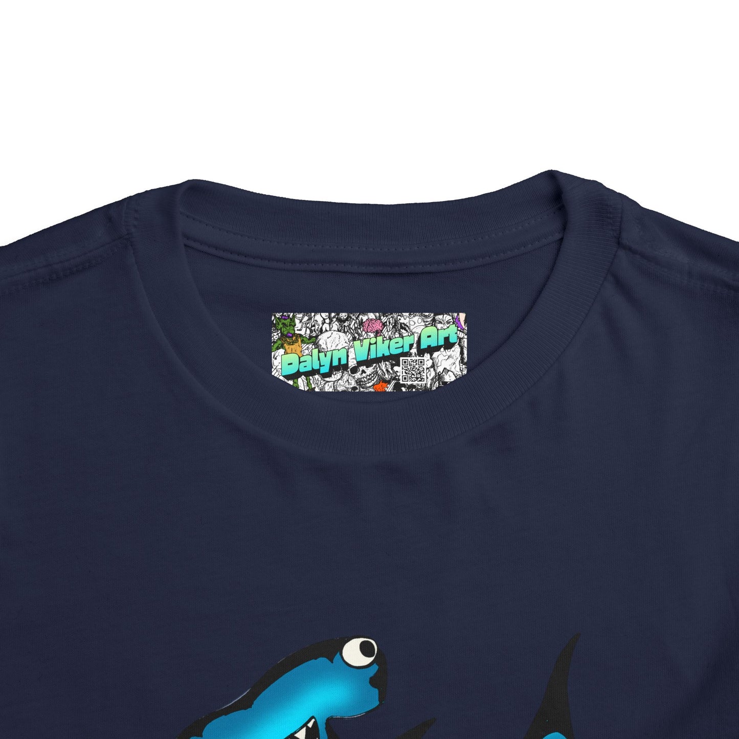 Toddler Shark Tee - Cute Blue Harley Hammerhead Graphic Kids Short Sleeve Shirt