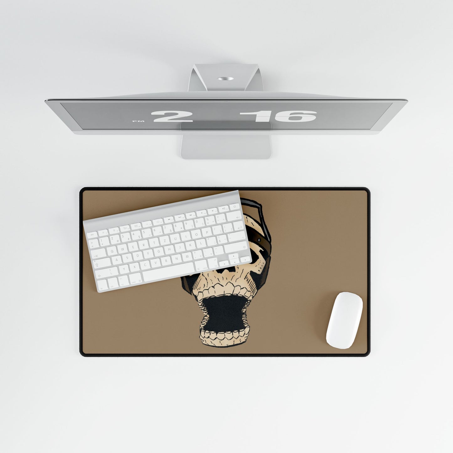 Screaming Skull Shock Desk Mat — Large Gaming/Work Mouse Pad and Card Playing Mat