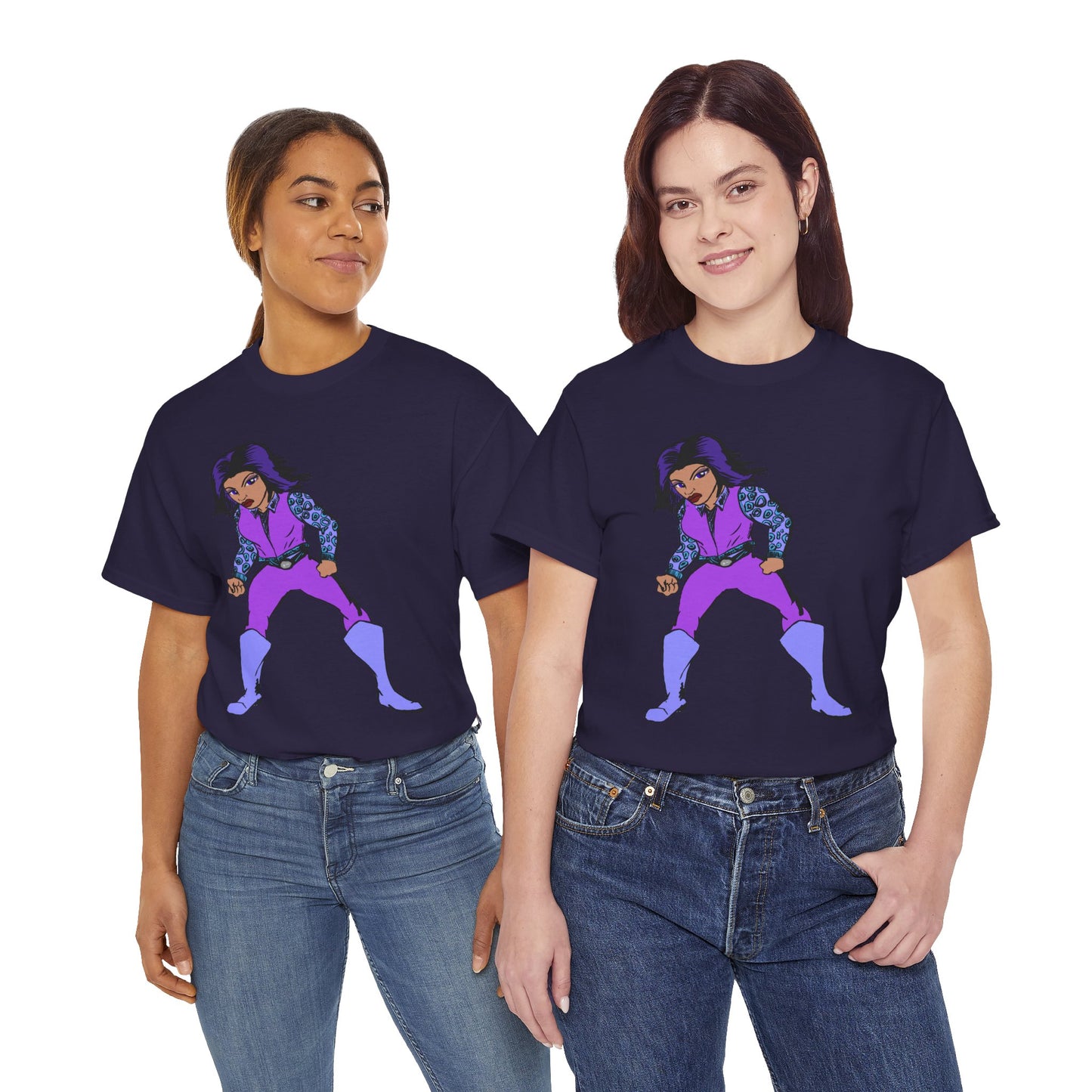 Retro Cartoon Hero Woman Character Unisex Heavy Cotton Tee, Vintage Graphic Tee, Fun T-Shirt, Gift for Fans, Casual Wear, Everyday Tee