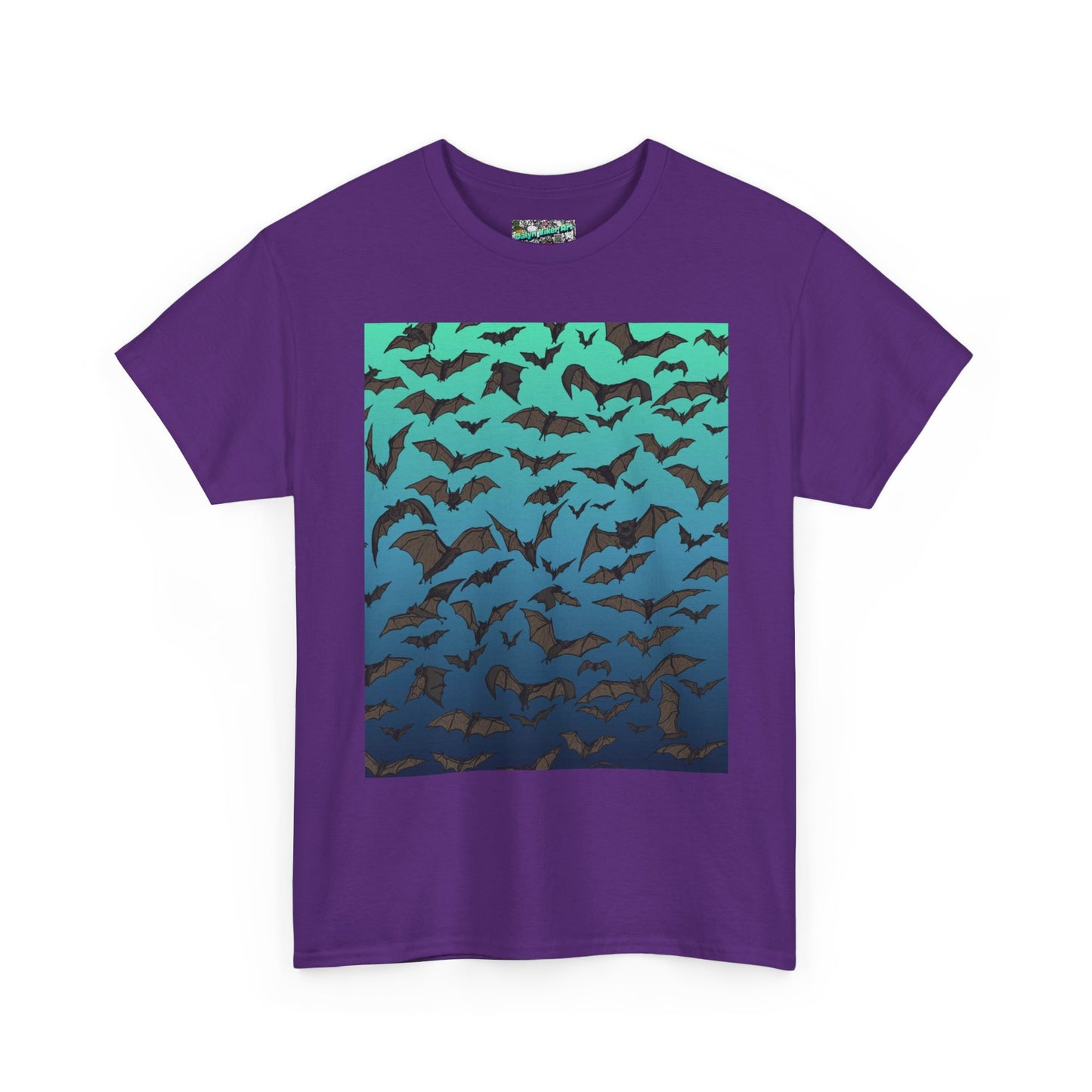 Bat Swarm Graphic Tee — Gradient Night Flight T-Shirt
