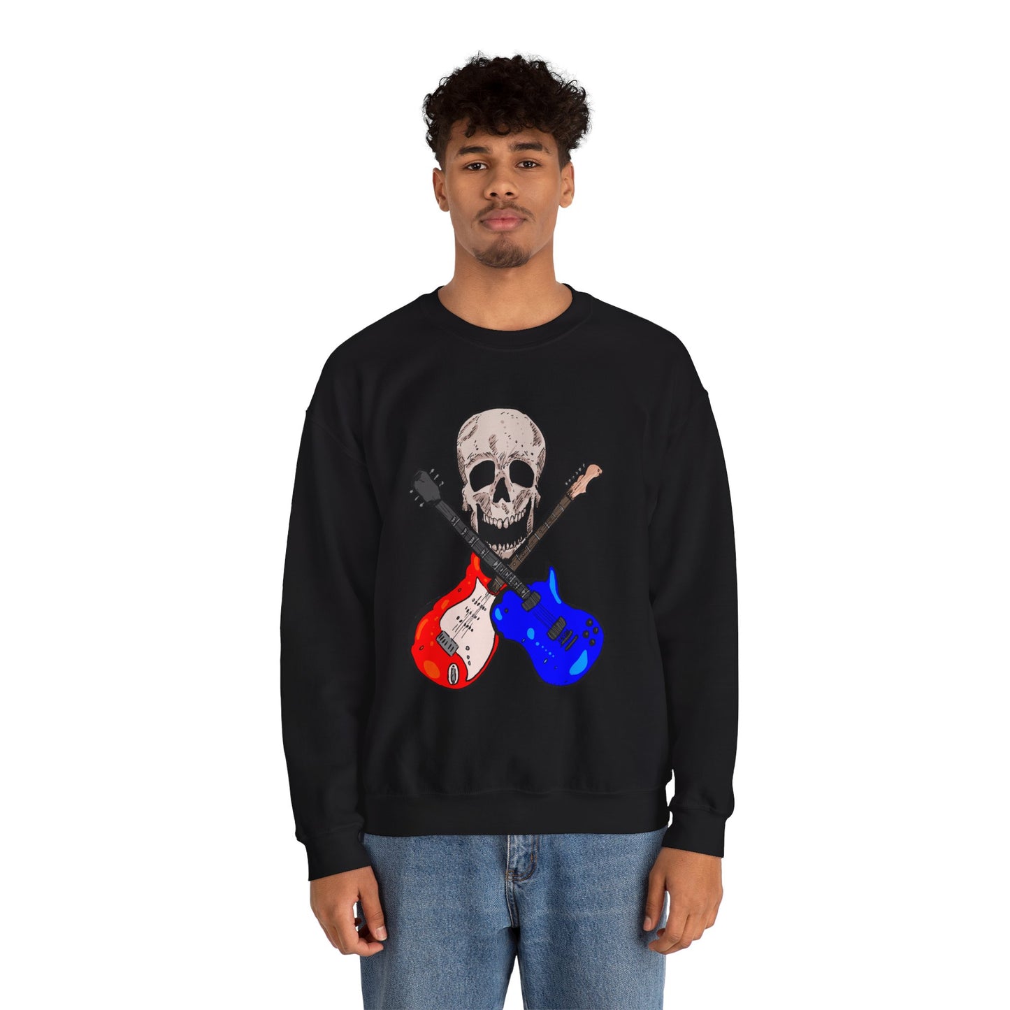 Skull and Guitar Crewneck Sweatshirt